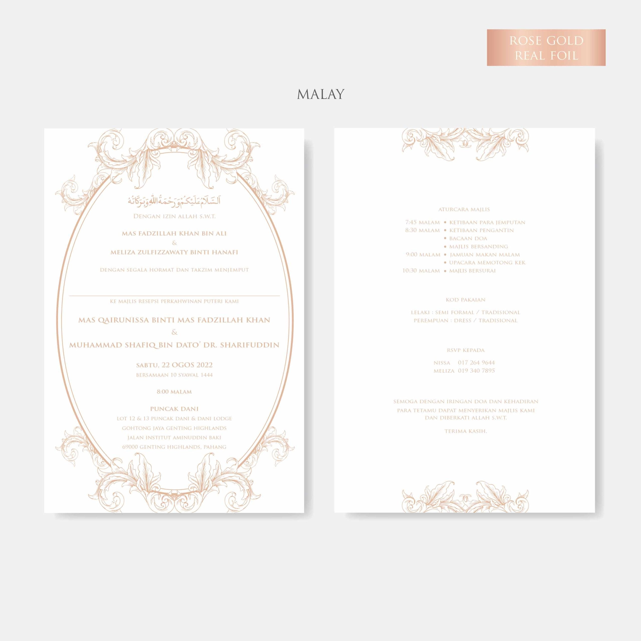 Real Foil Wedding Invitation (Pocket)