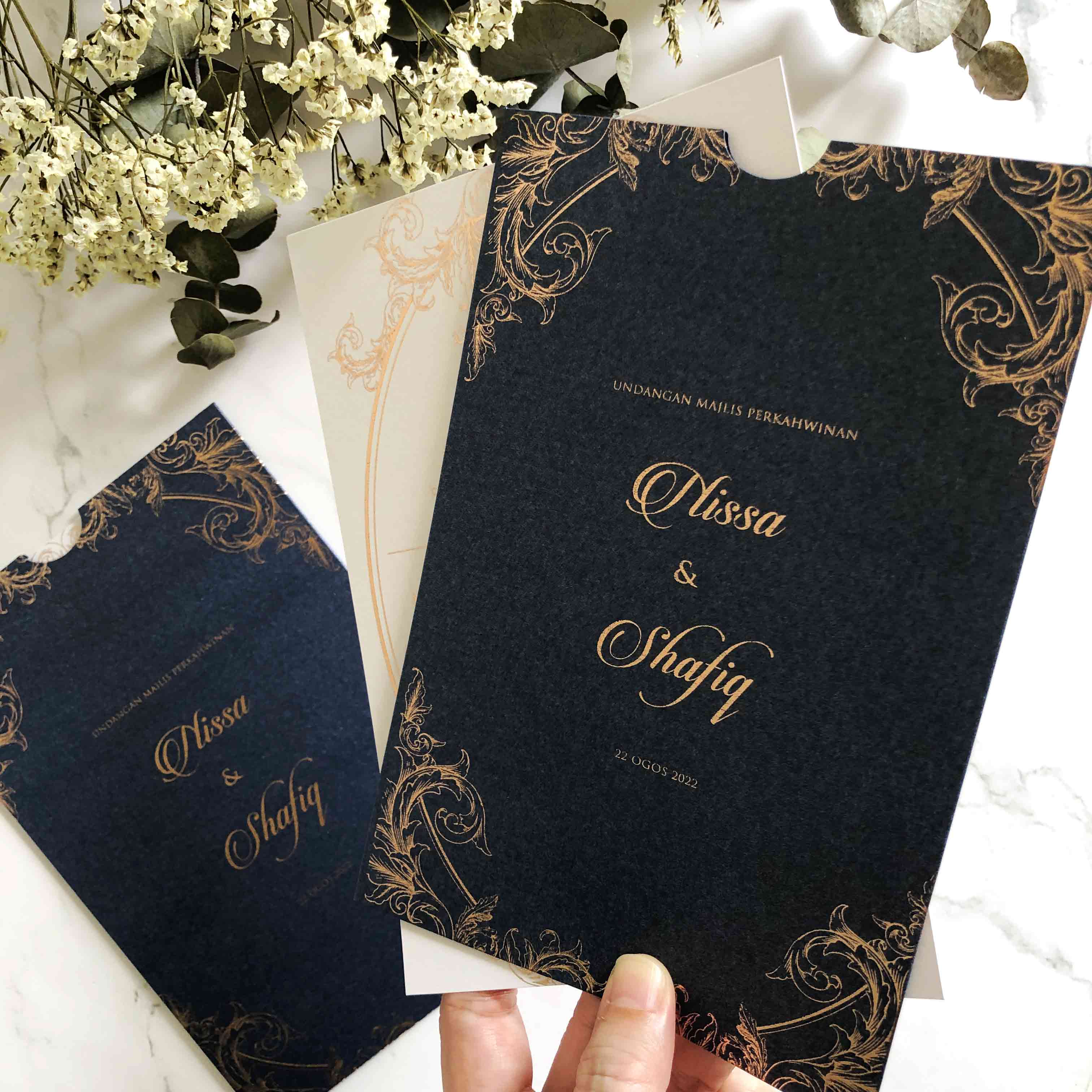 Real Foil Wedding Invitation (Pocket)