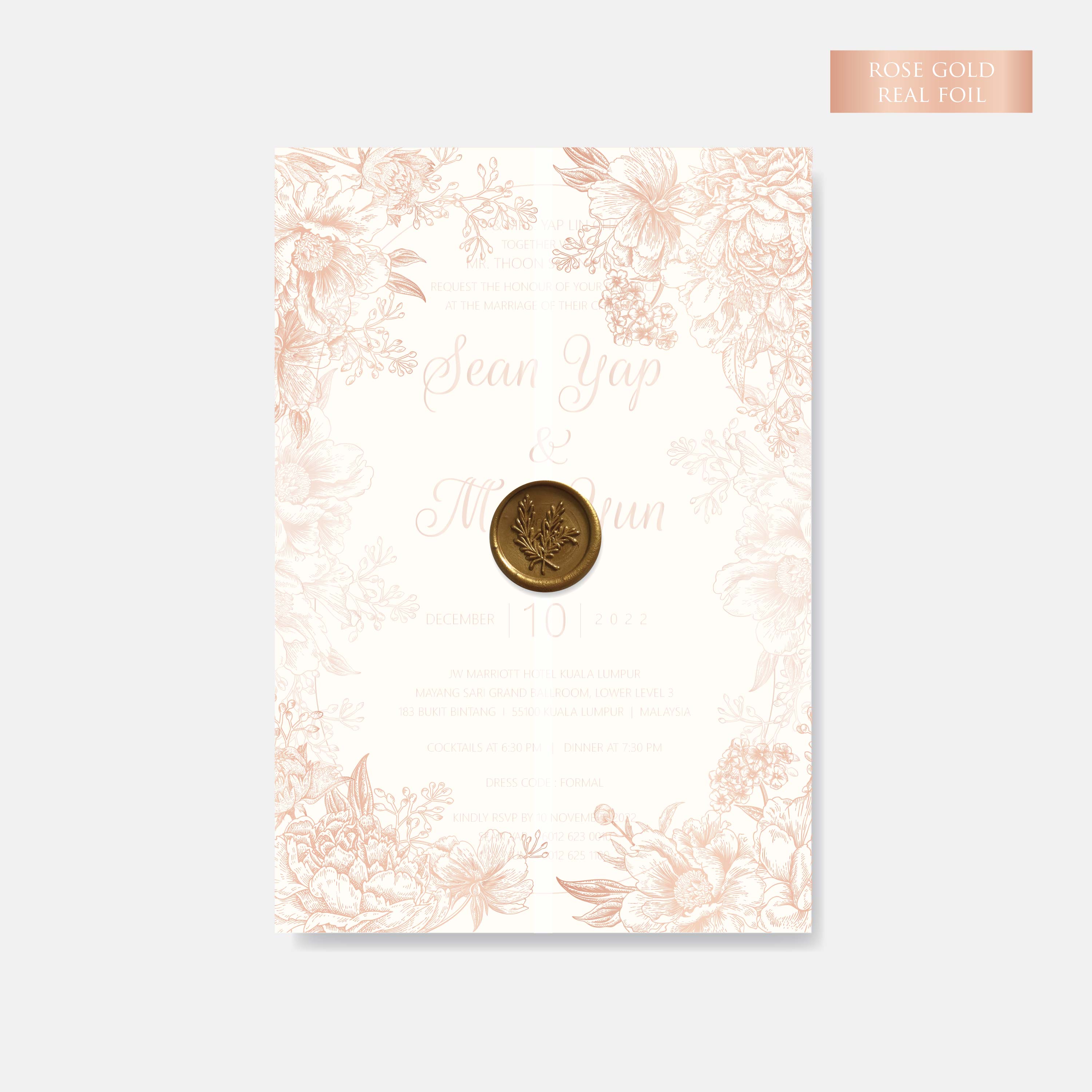 Real Foil Wedding Invitation