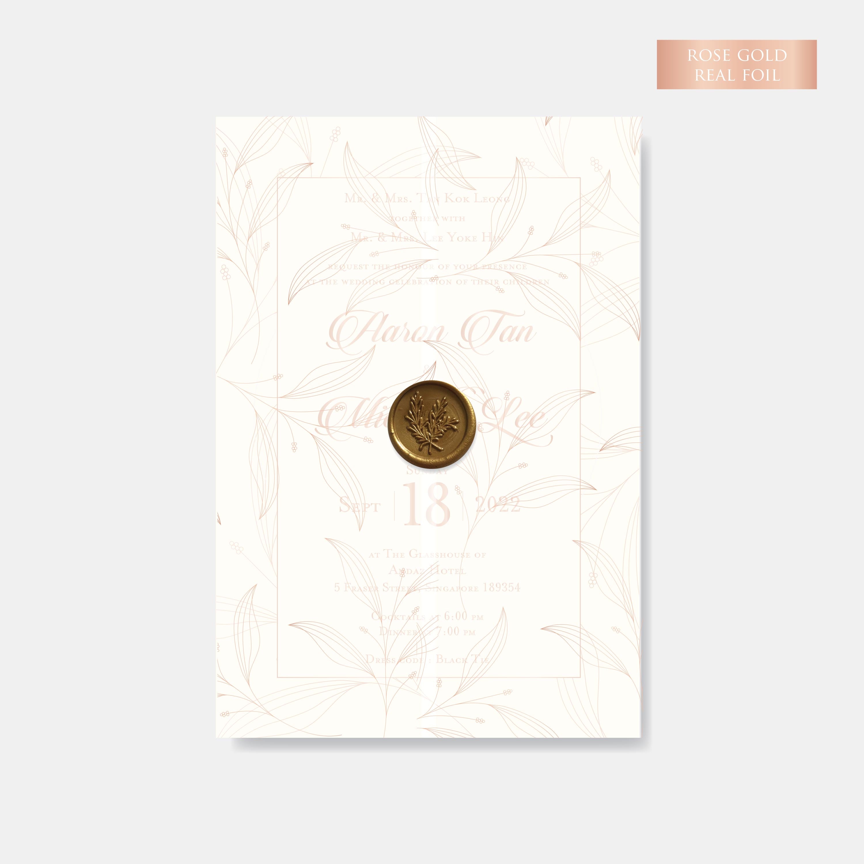 Real Foil Wedding Invitation