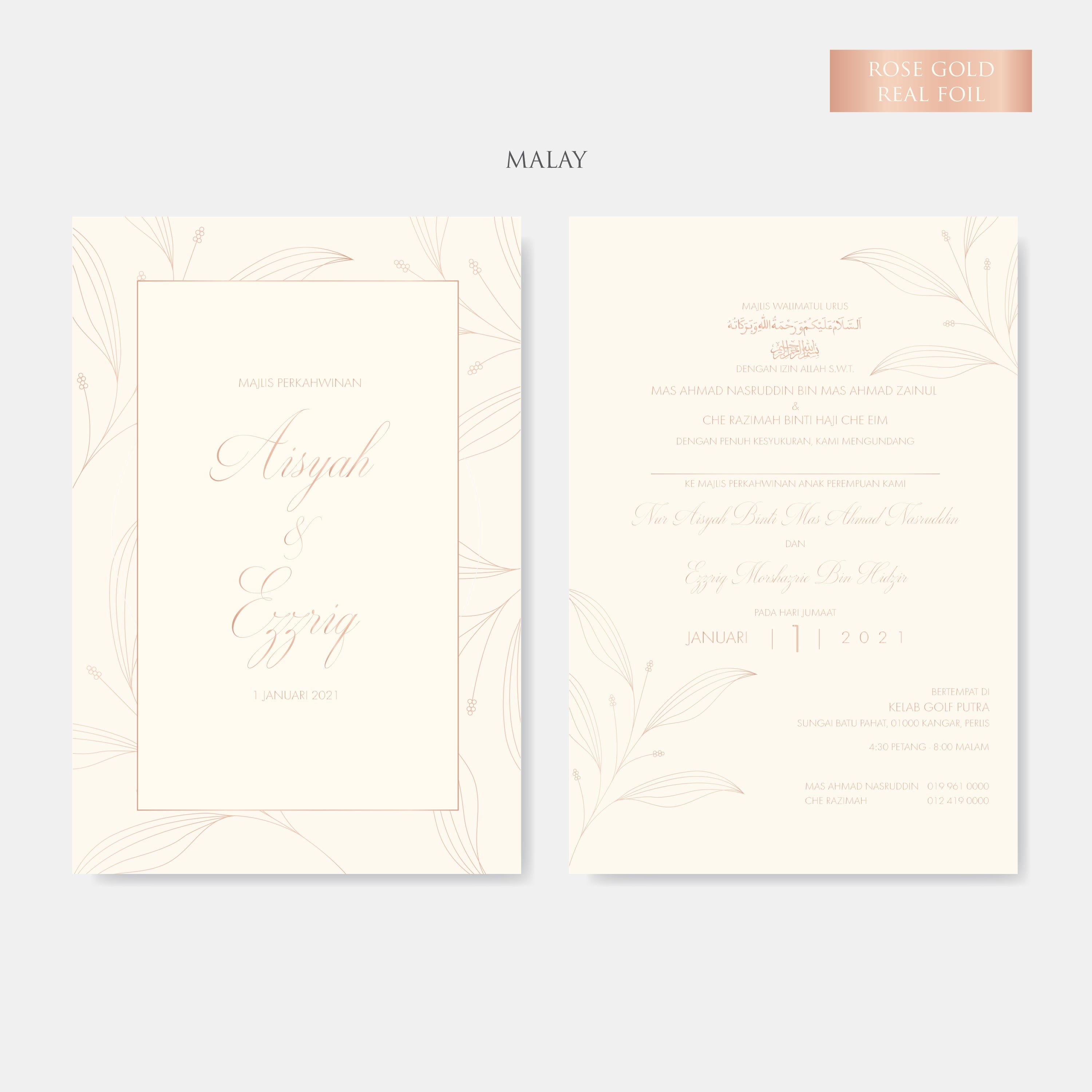 Real Foil Wedding Invitation