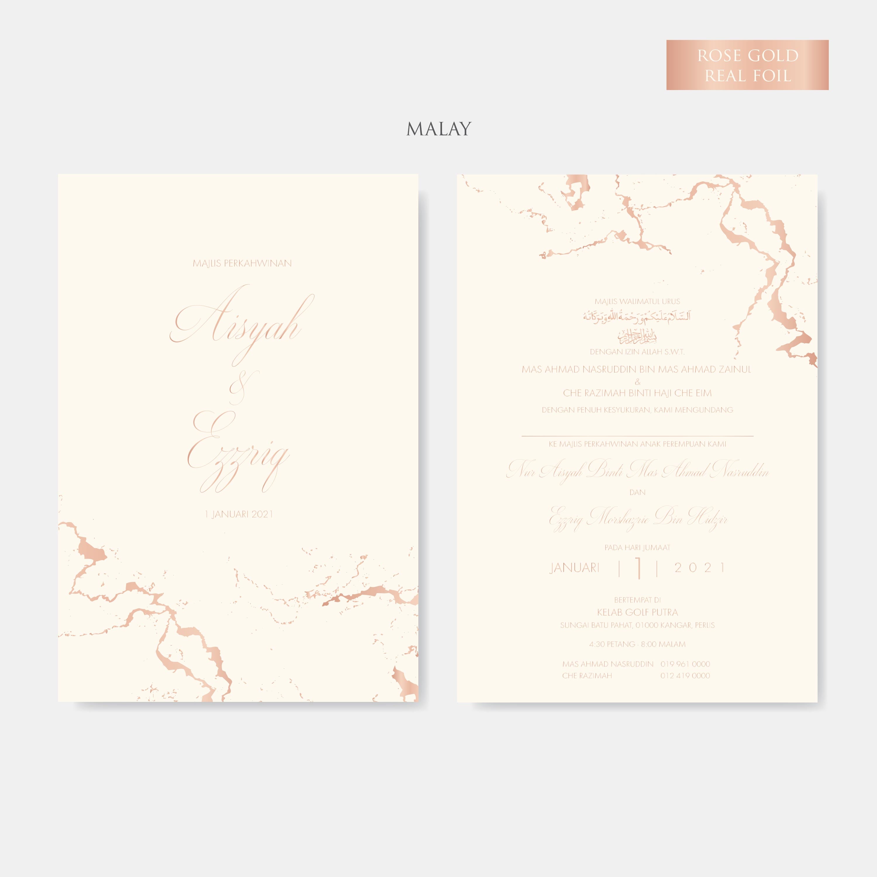 Real Foil Wedding Invitation