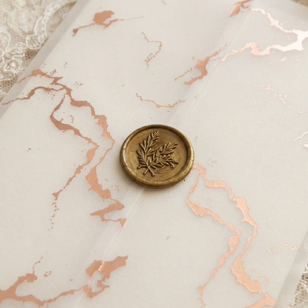 Real foil wedding invitations add a striking, metallic shine and a luxurious, tactile feel to your stationery that cannot be replicated by standard digital printing. Real foil uses heat and pressure to bond true metallic material directly onto your paper or cardstock.