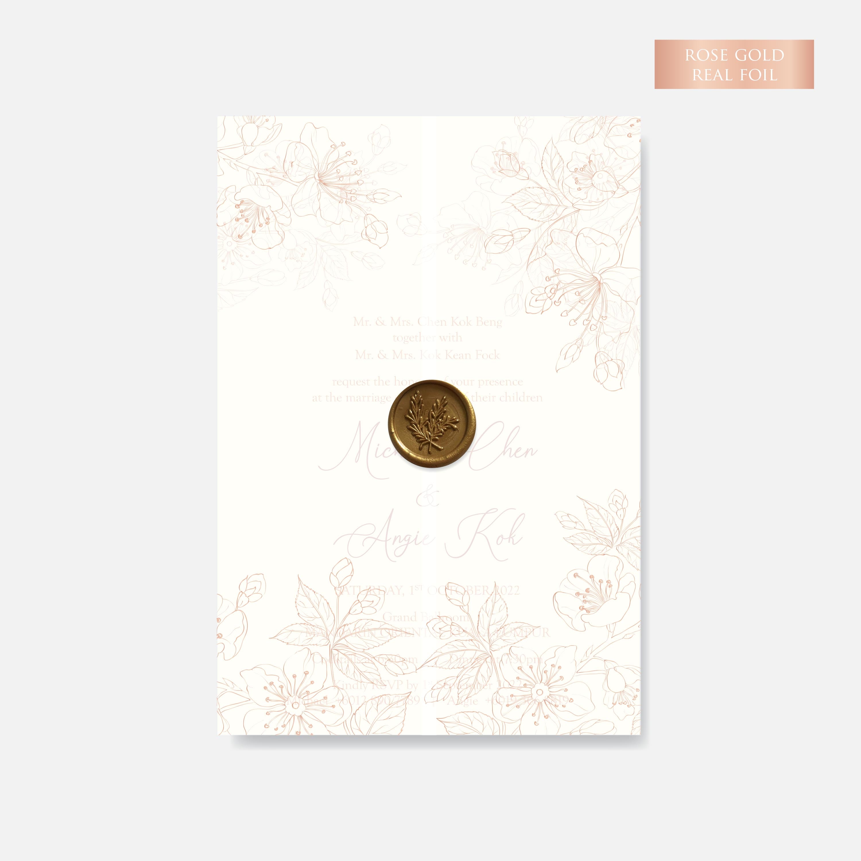 Real Foil Wedding Invitation