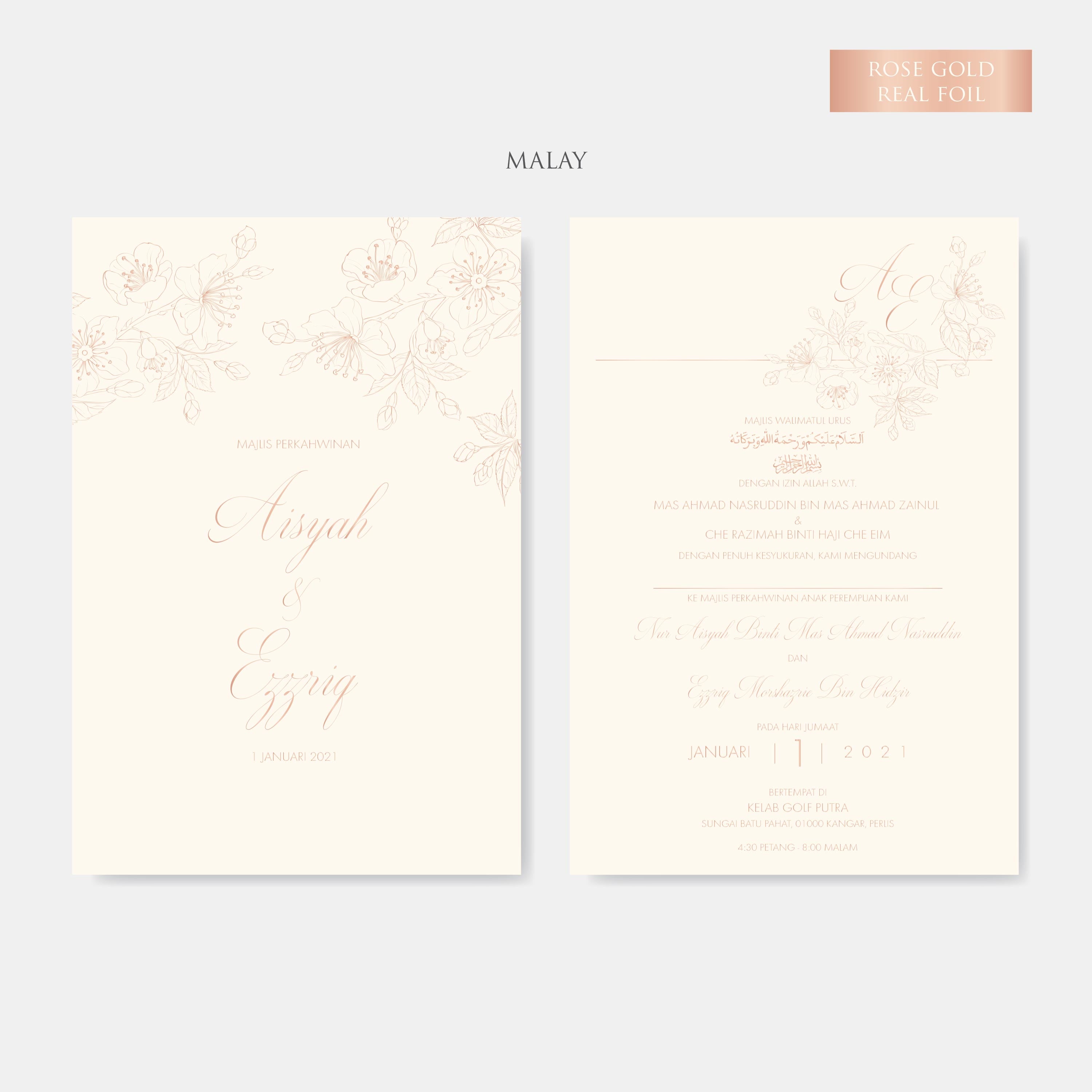 Real Foil Wedding Invitation