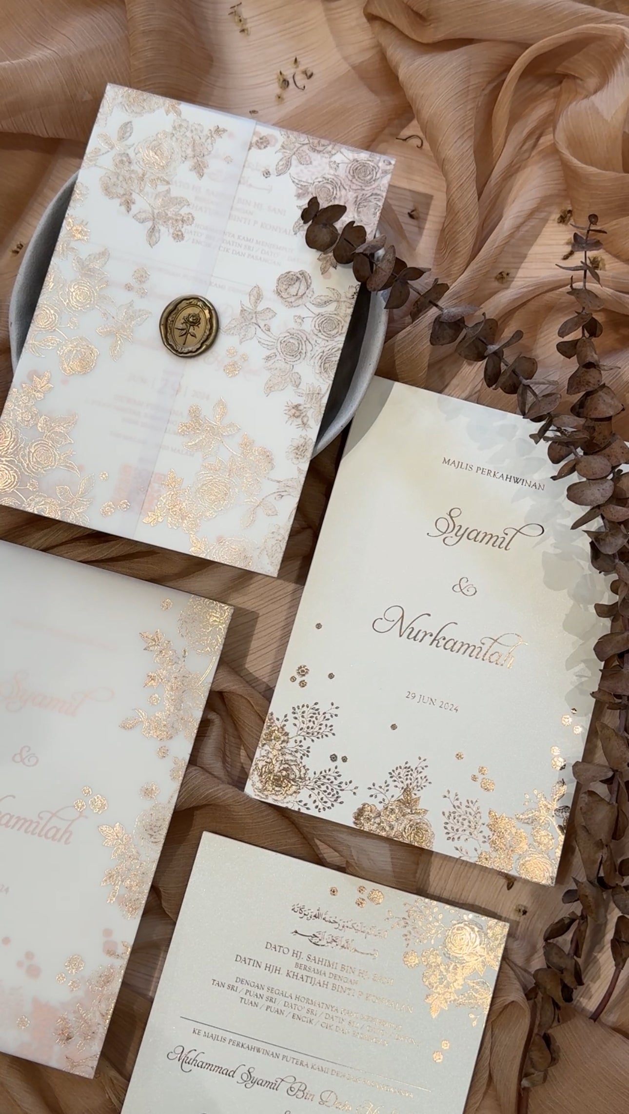 Real Foil Wedding Invitation