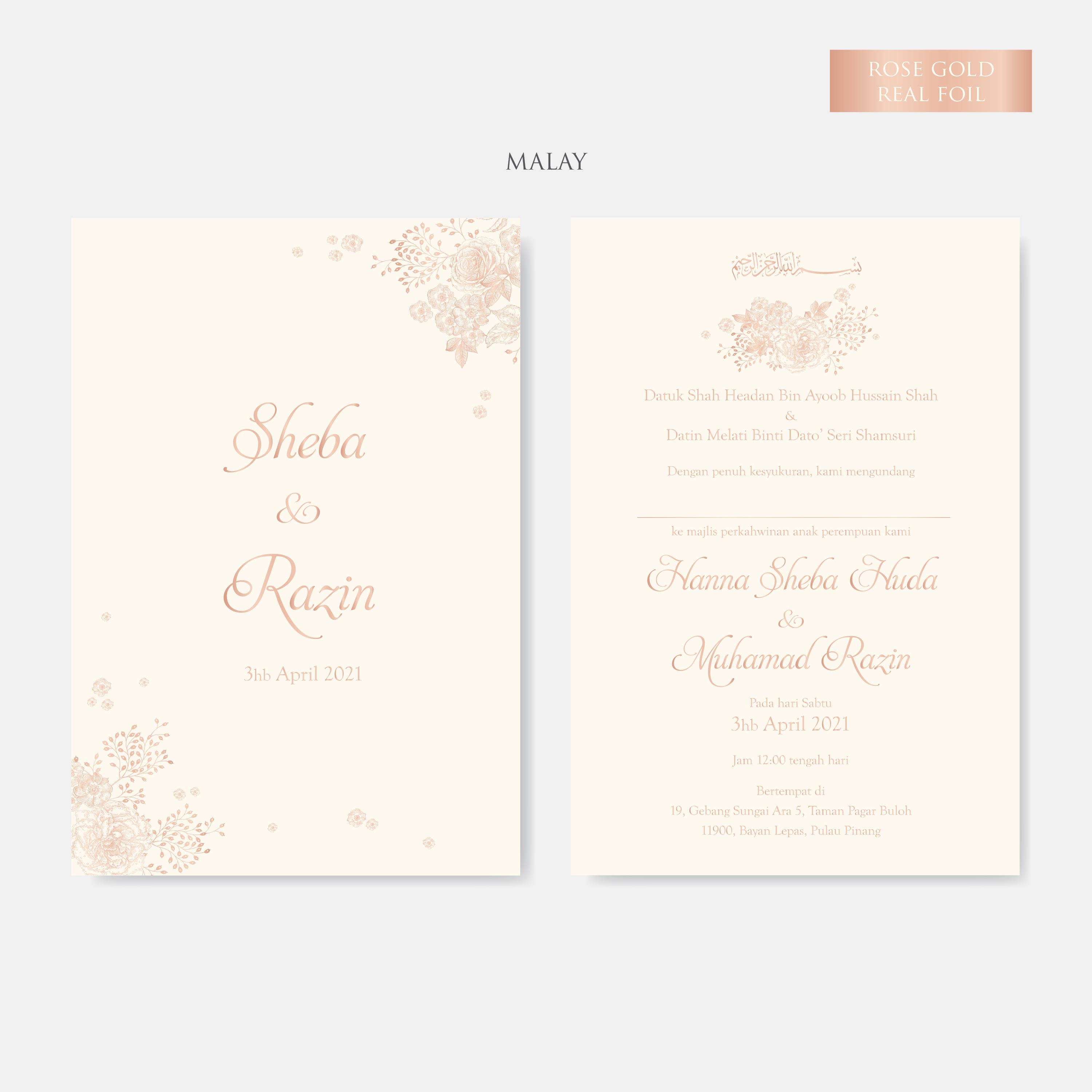 Real Foil Wedding Invitation