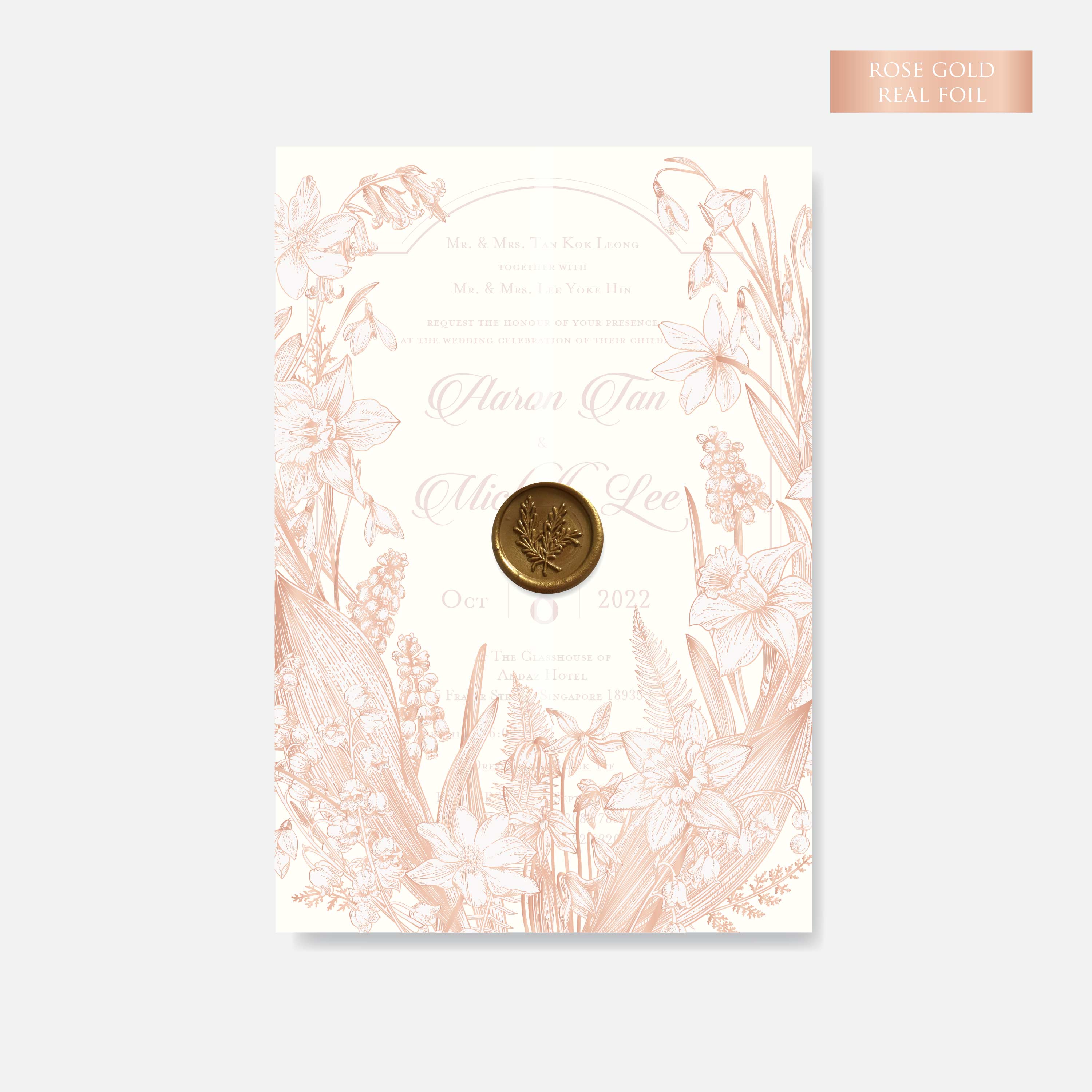 Real Foil Wedding Invitation