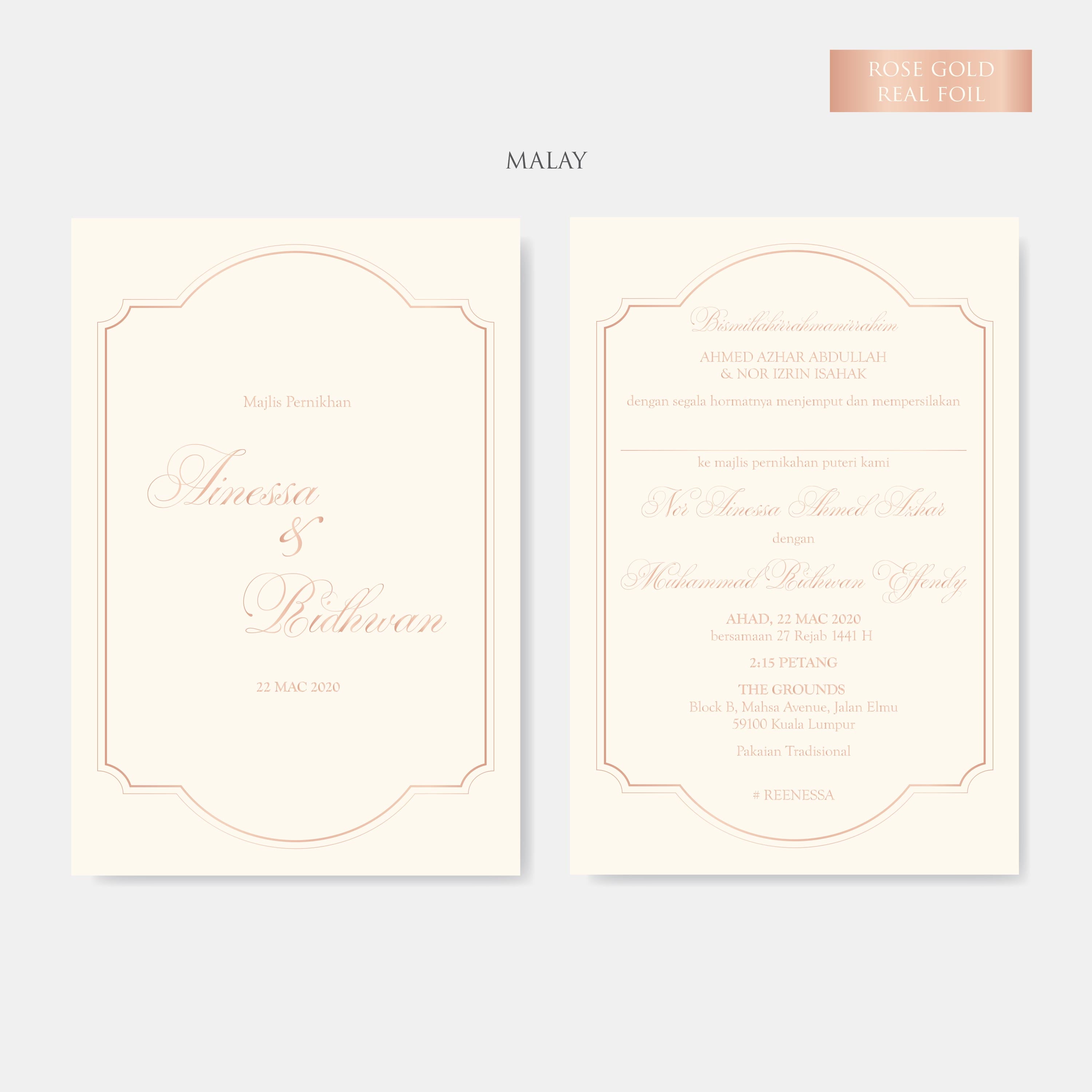 Real Foil Wedding Invitation