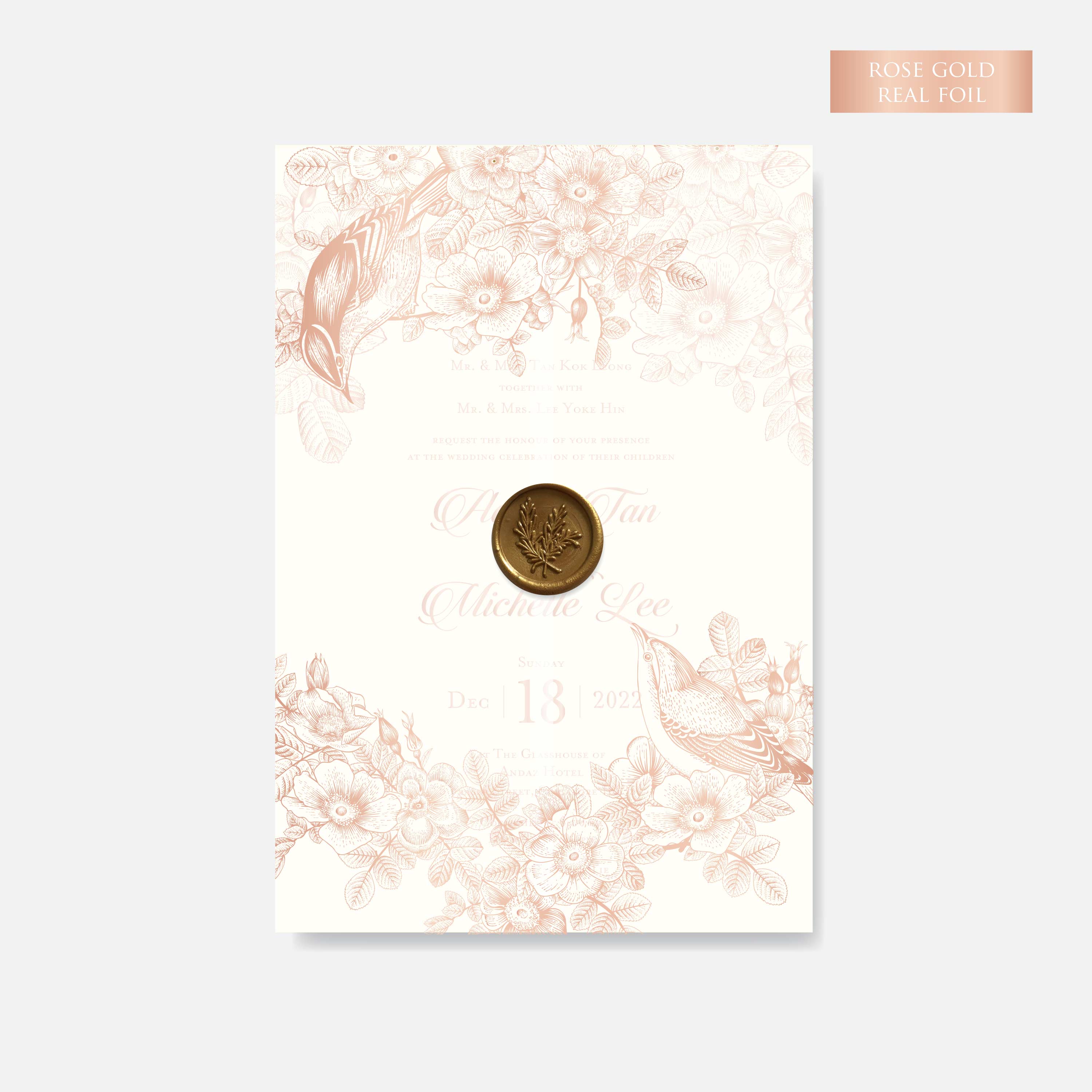 Real Foil Wedding Invitation