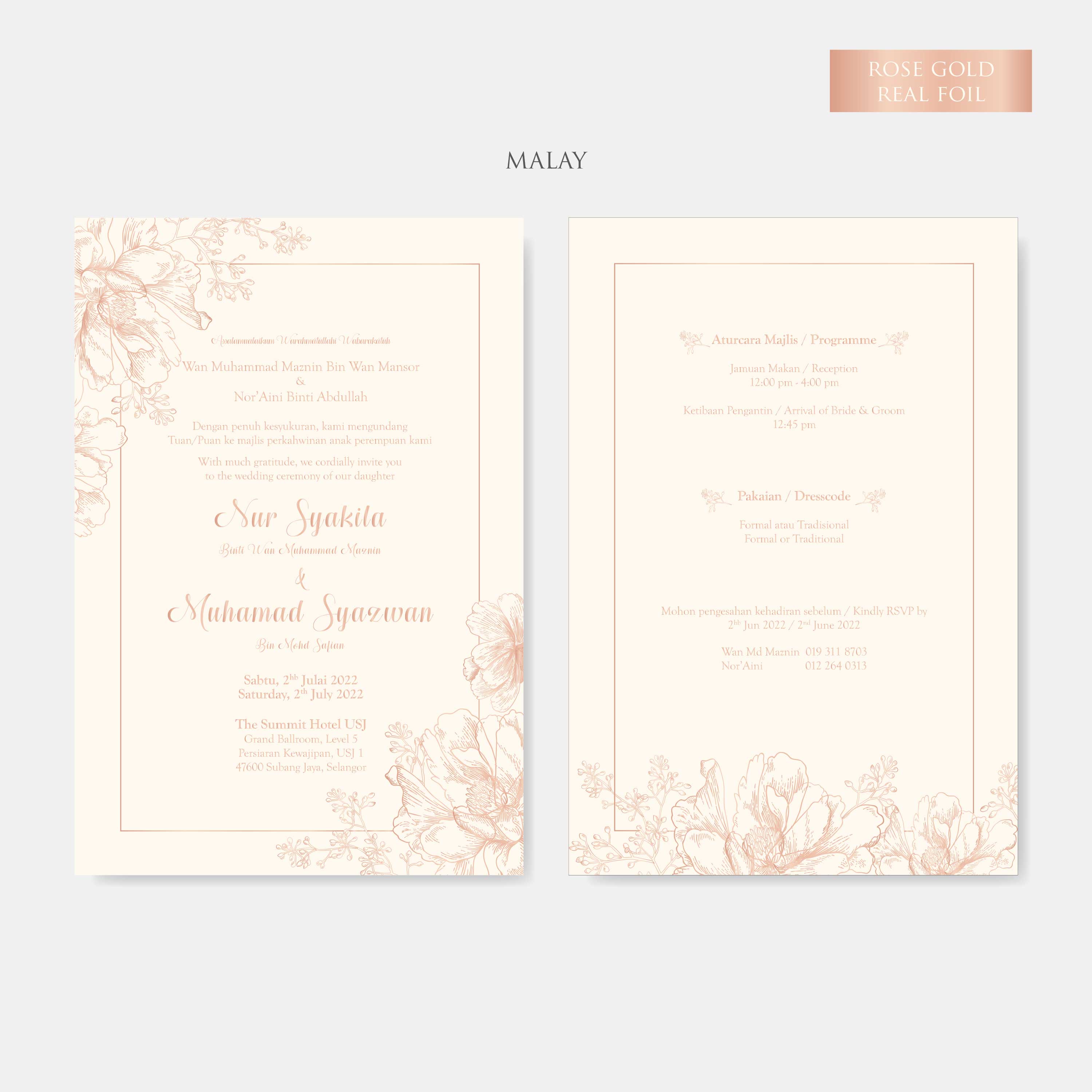 Real Foil Wedding Invitation