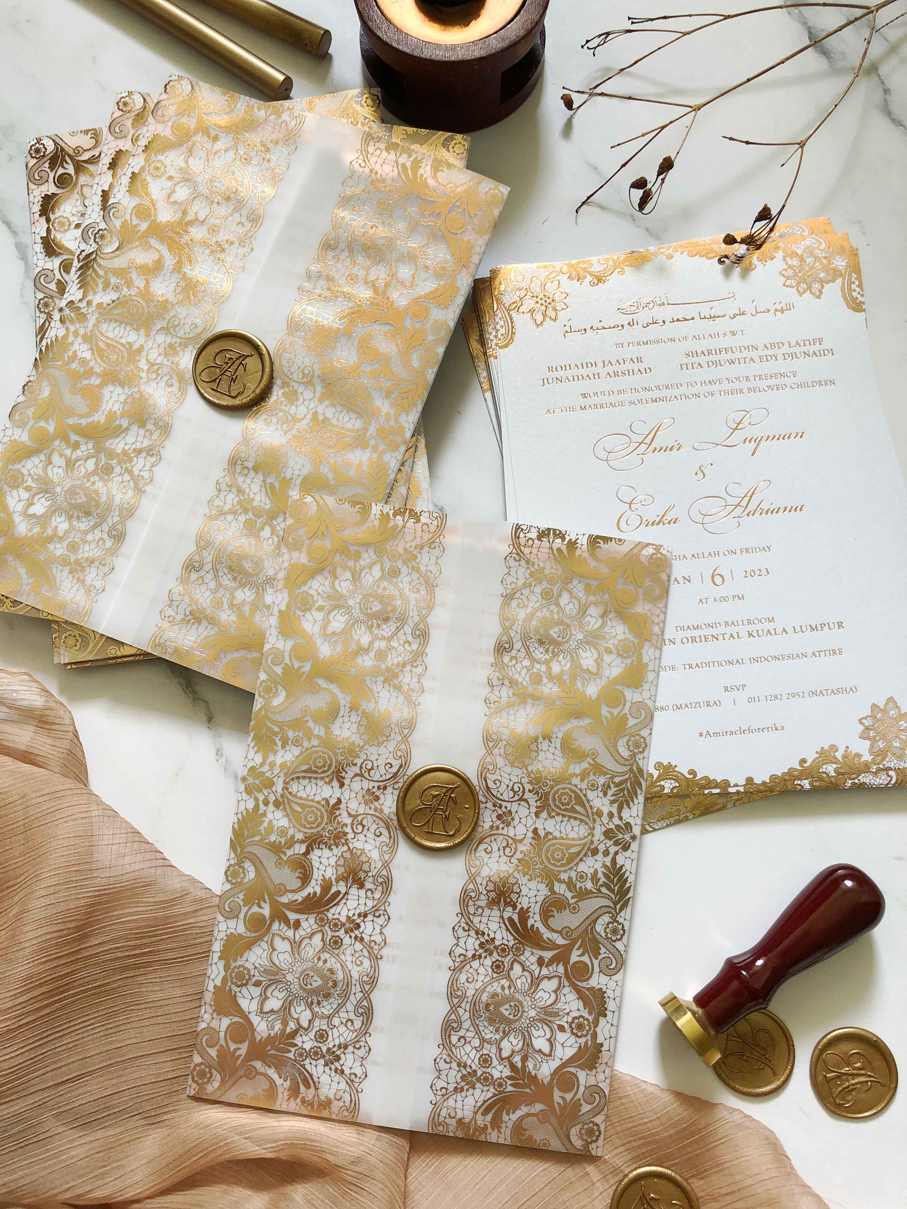 Real Foil Wedding Invitation