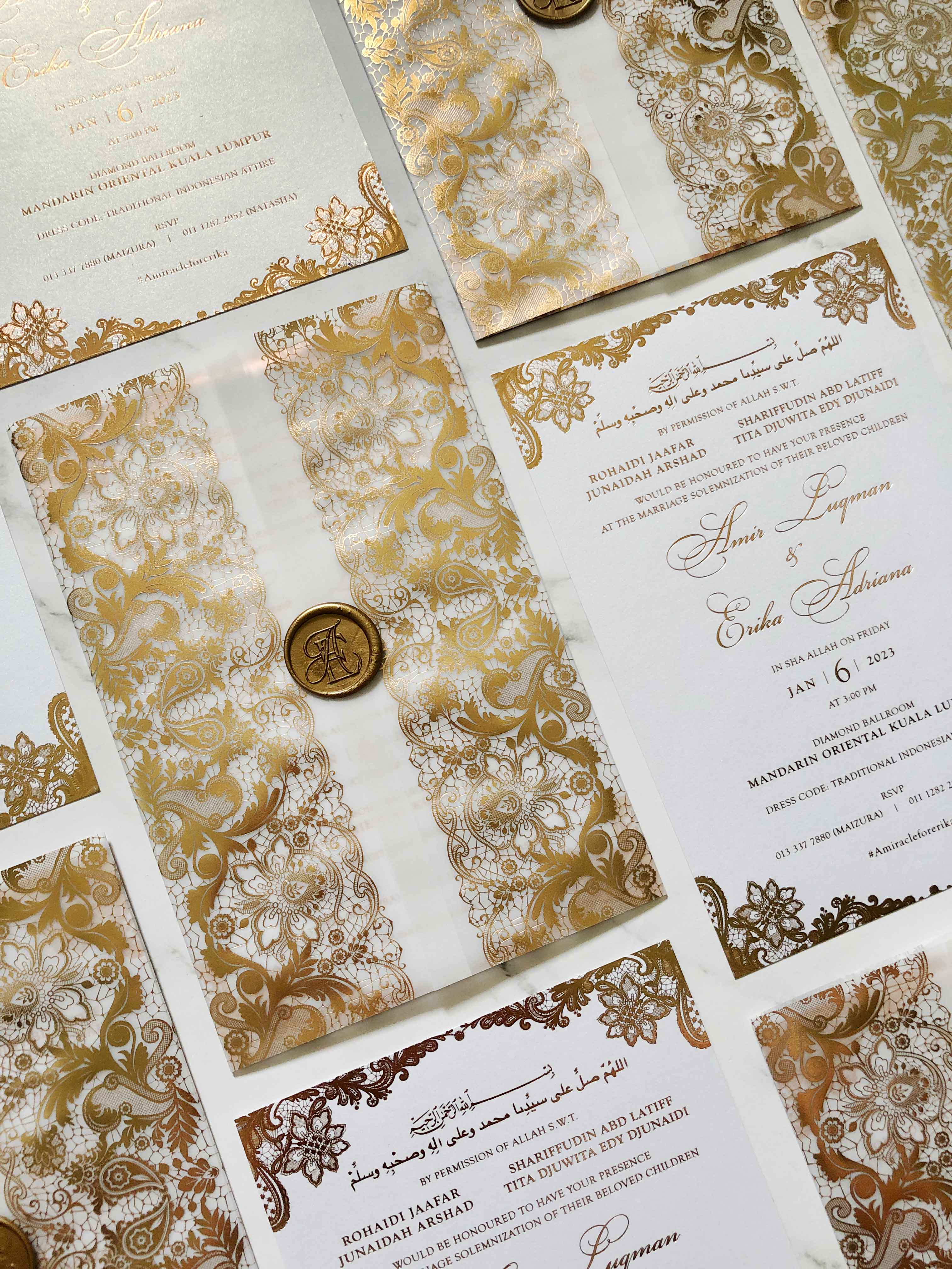 Real Foil Wedding Invitation