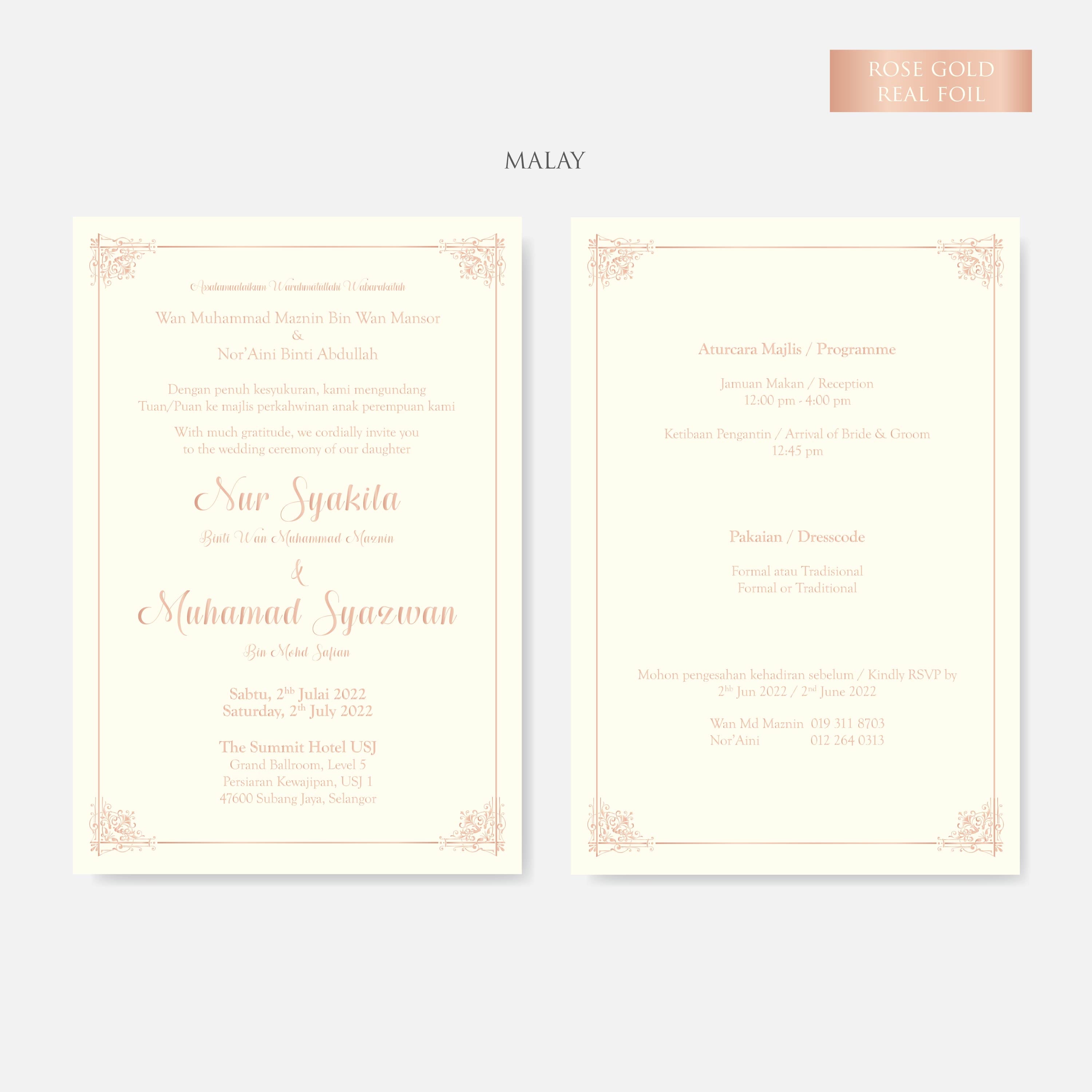 Real Foil Wedding Invitation