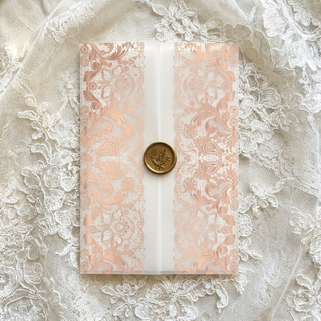 Real foil wedding invitations add a striking, metallic shine and a luxurious, tactile feel to your stationery that cannot be replicated by standard digital printing. Real foil uses heat and pressure to bond true metallic material directly onto your paper or cardstock.