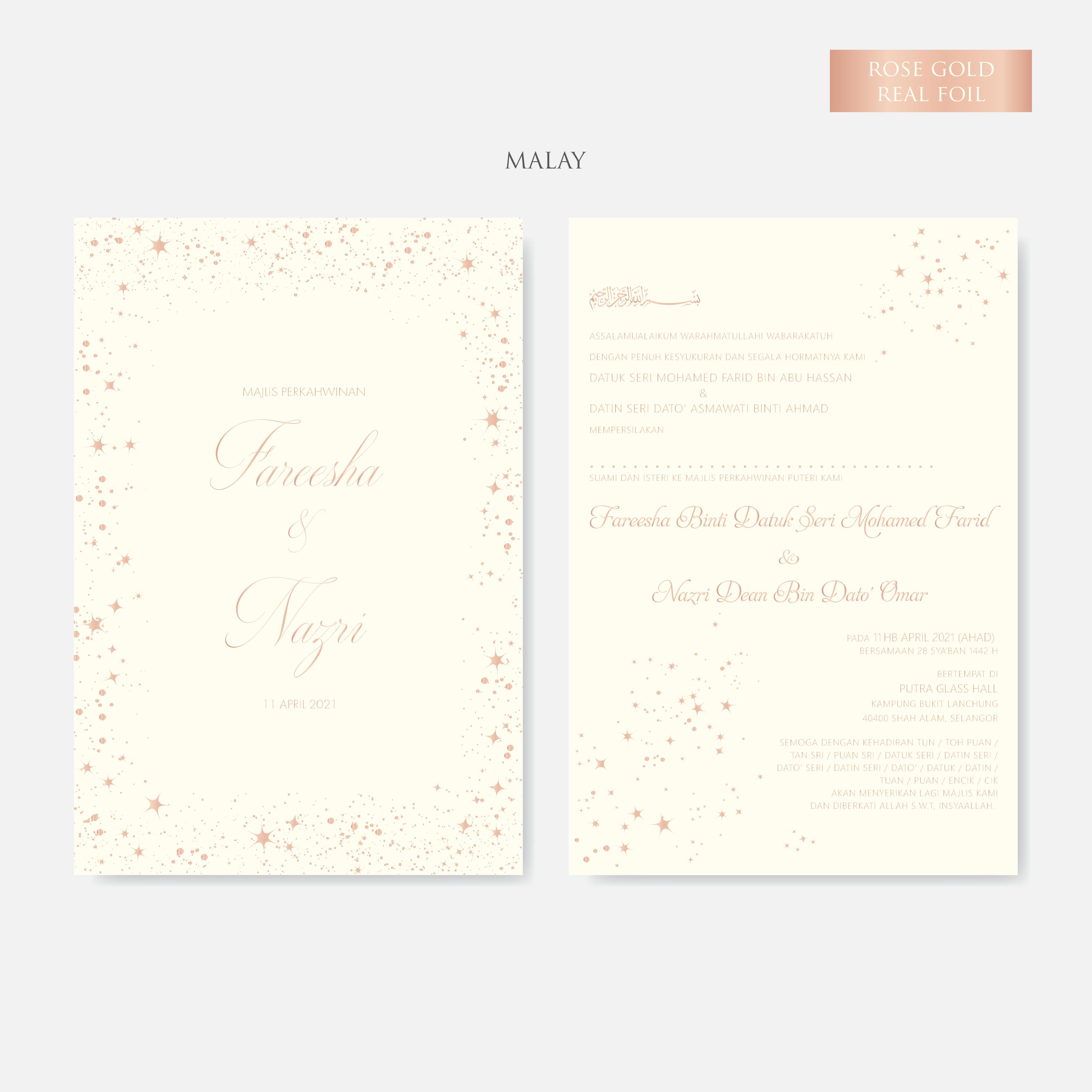 Real Foil Wedding Invitation