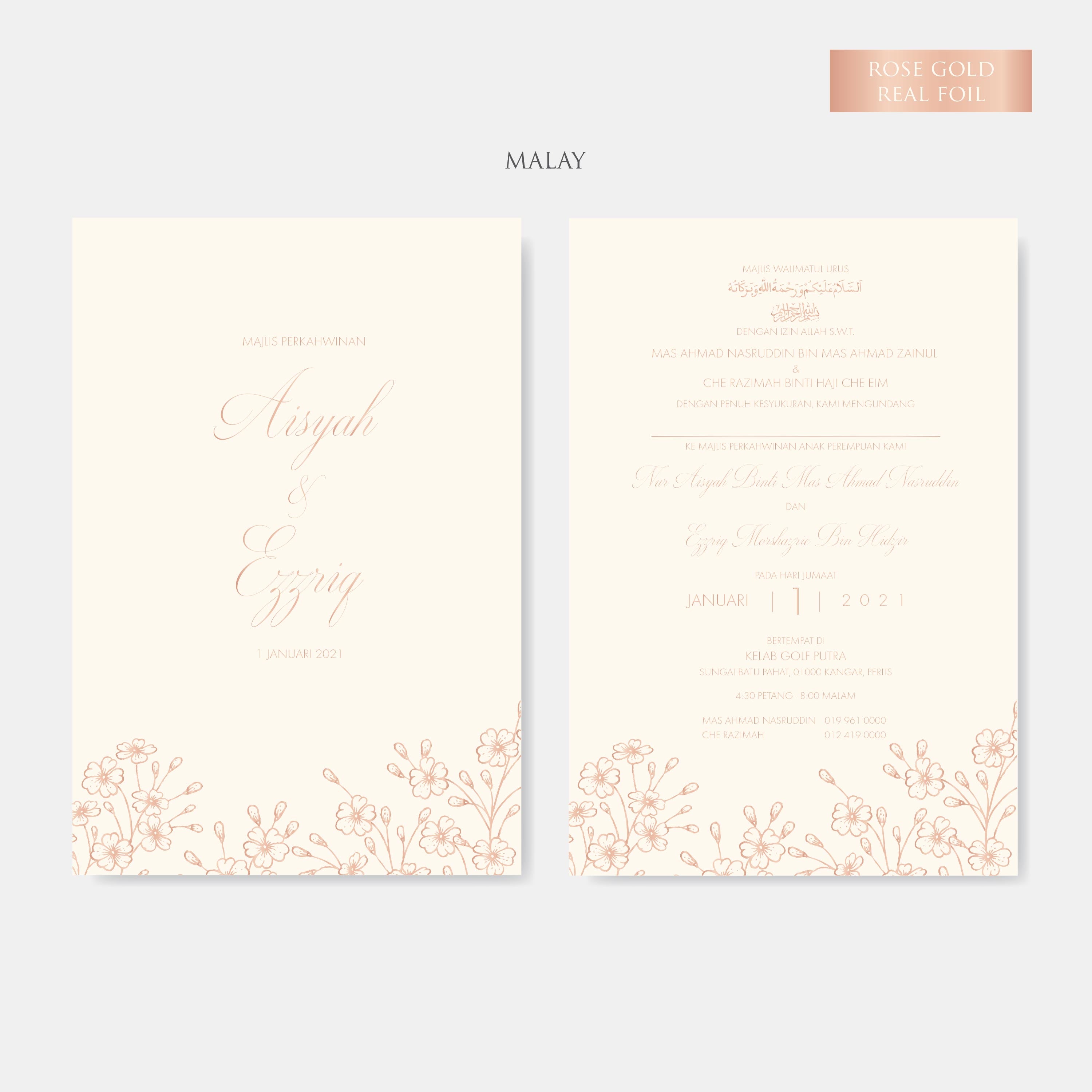 Real Foil Wedding Invitation