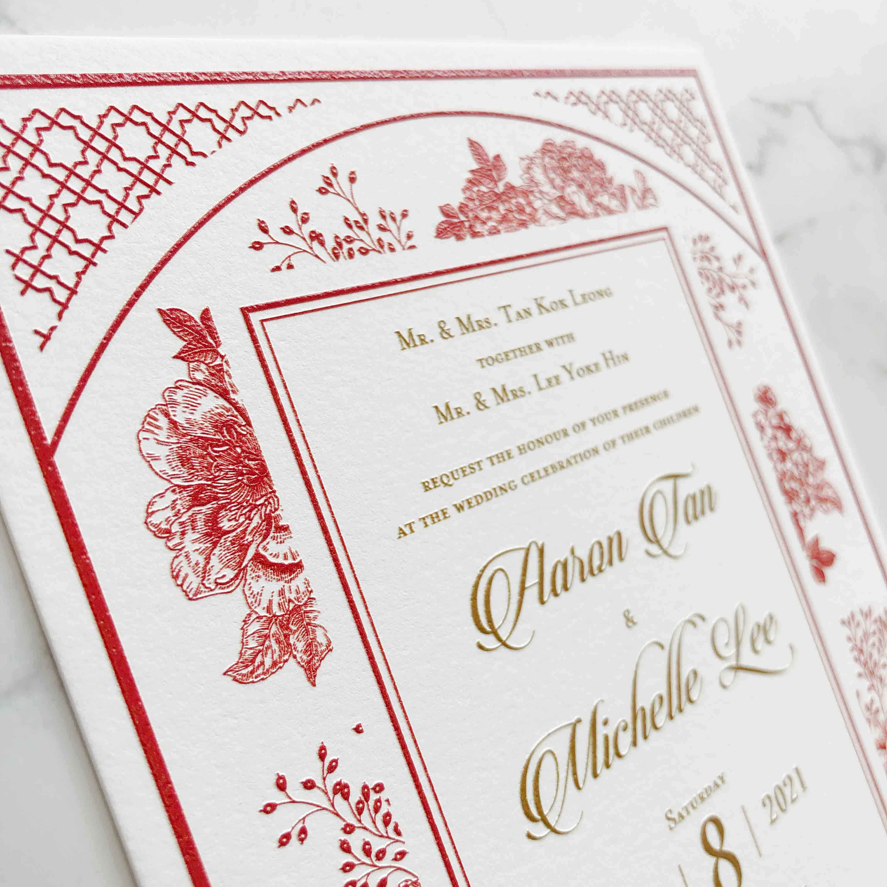 Raised Print Wedding Invitation