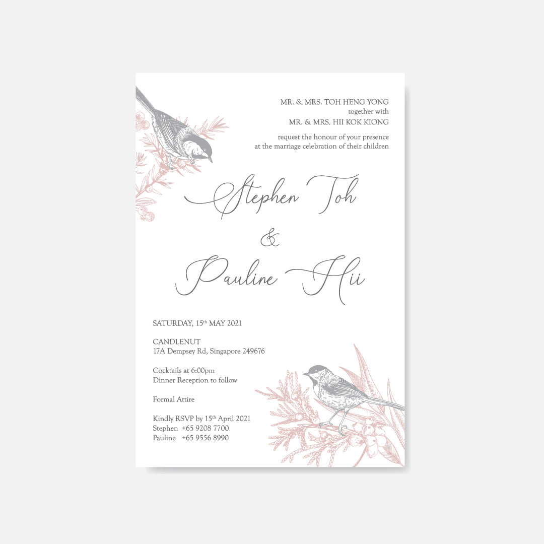 Raised Print Wedding Invitation