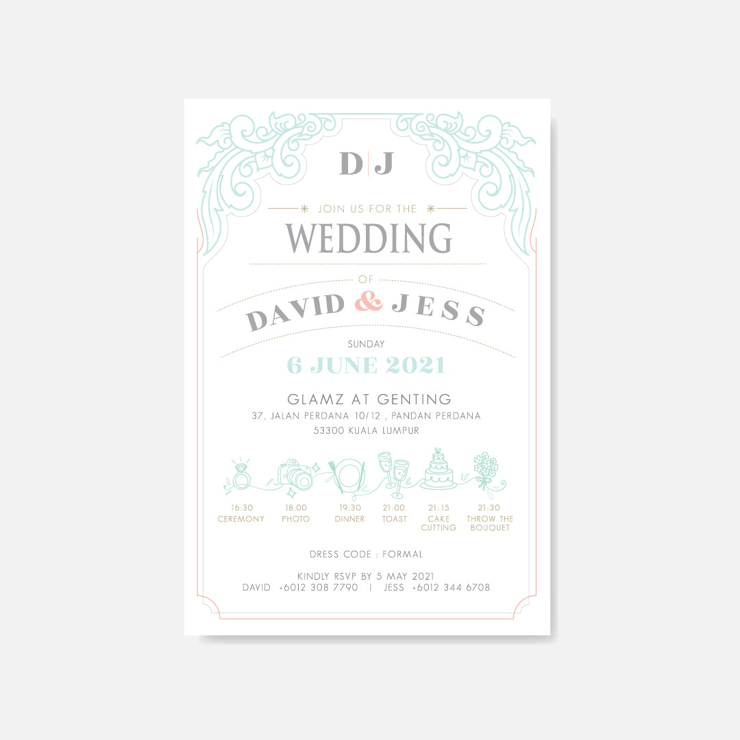 Raised Print Wedding Invitation