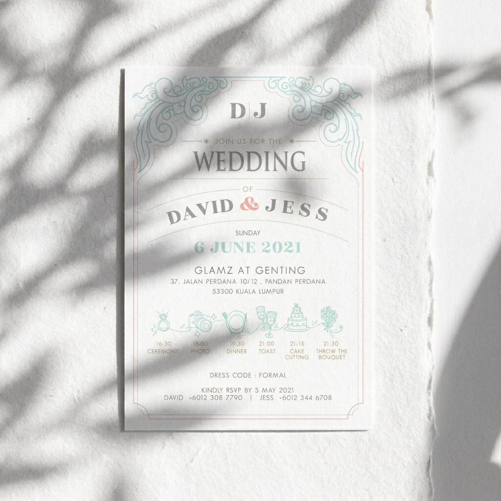 Raised Print Wedding Invitations deliver an aesthetic finishing and unmatchable texture whilst promising an appealing and alluring visual impact as well as a lasting impression upon touch with its elevated features.