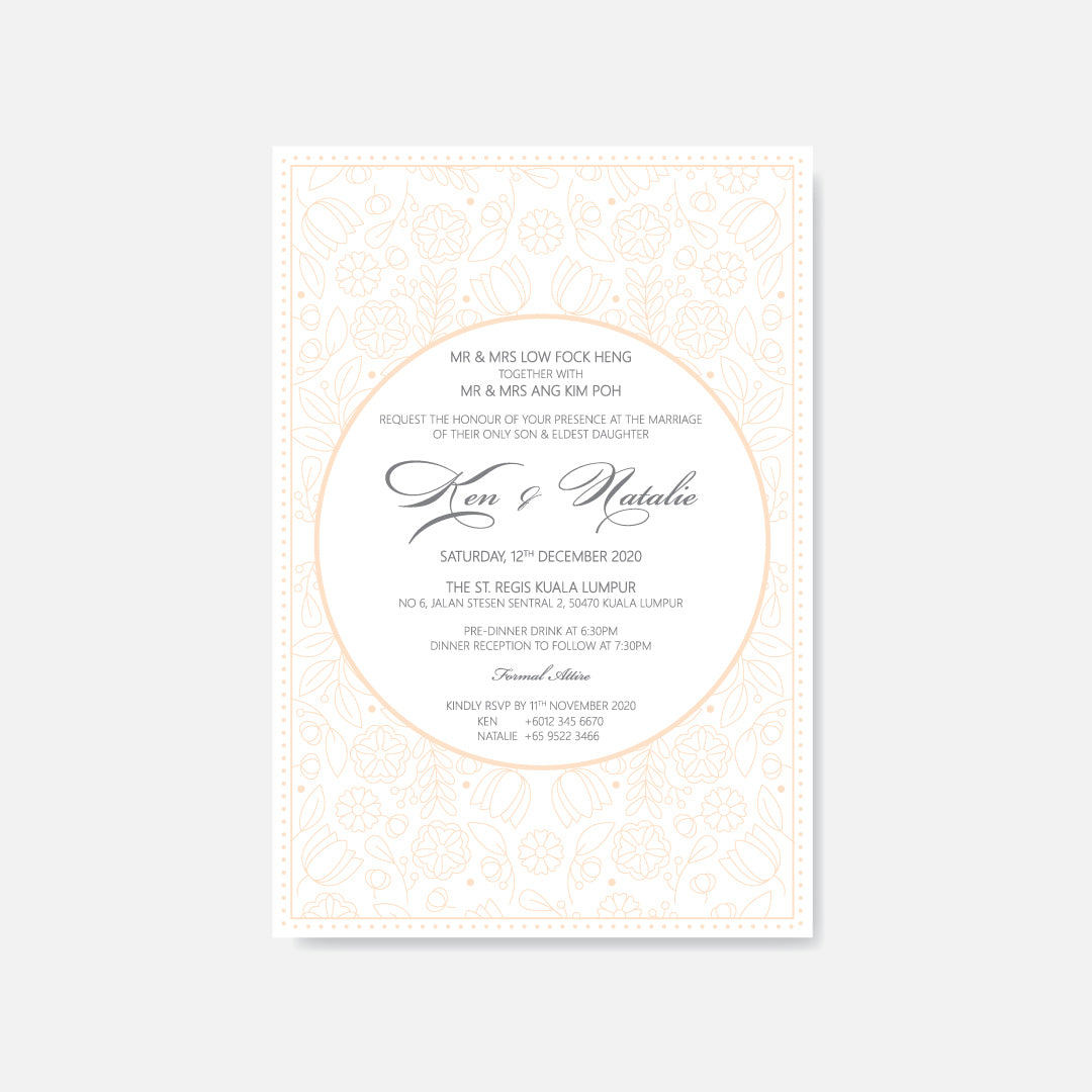 Raised Print Wedding Invitation