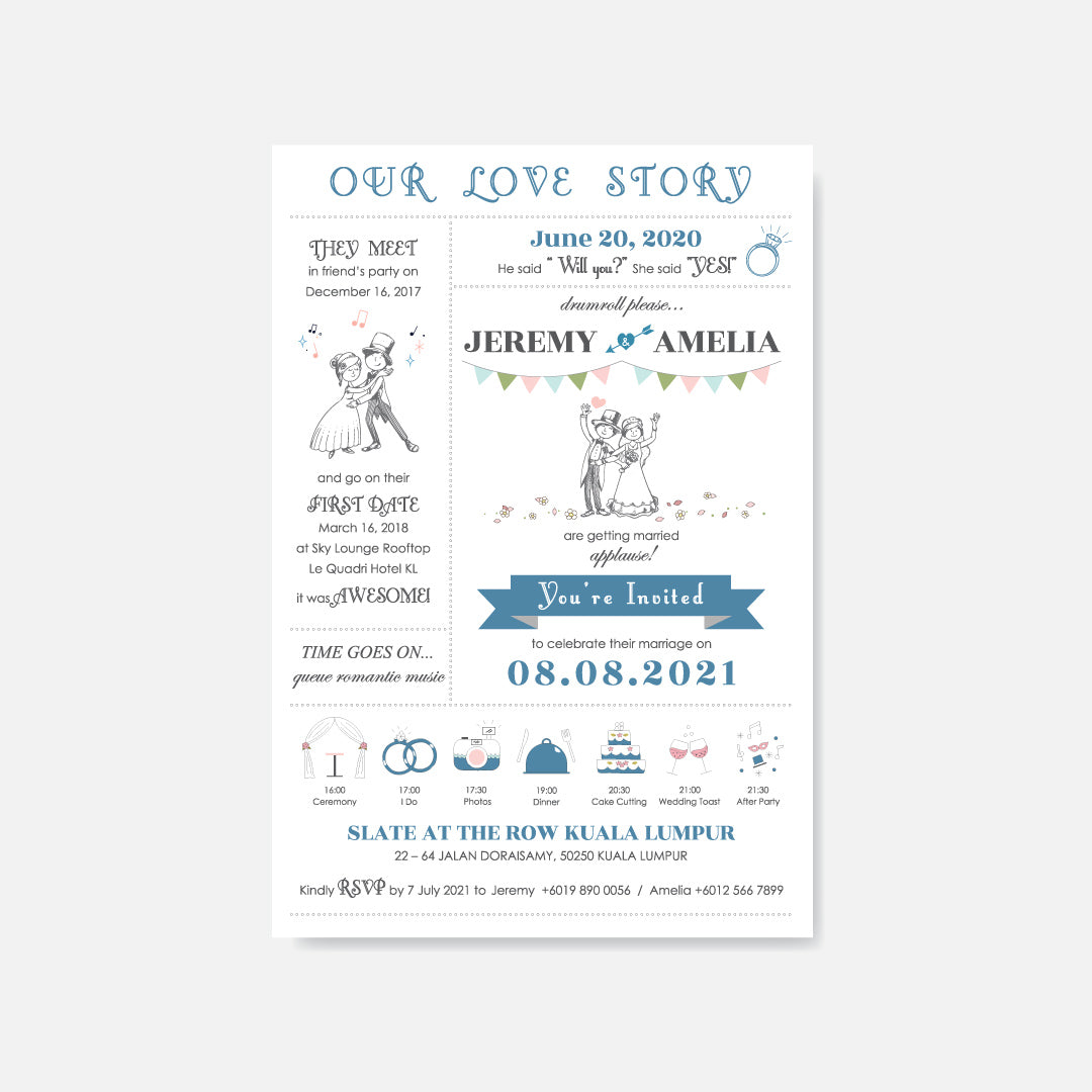 Raised Print Wedding Invitation