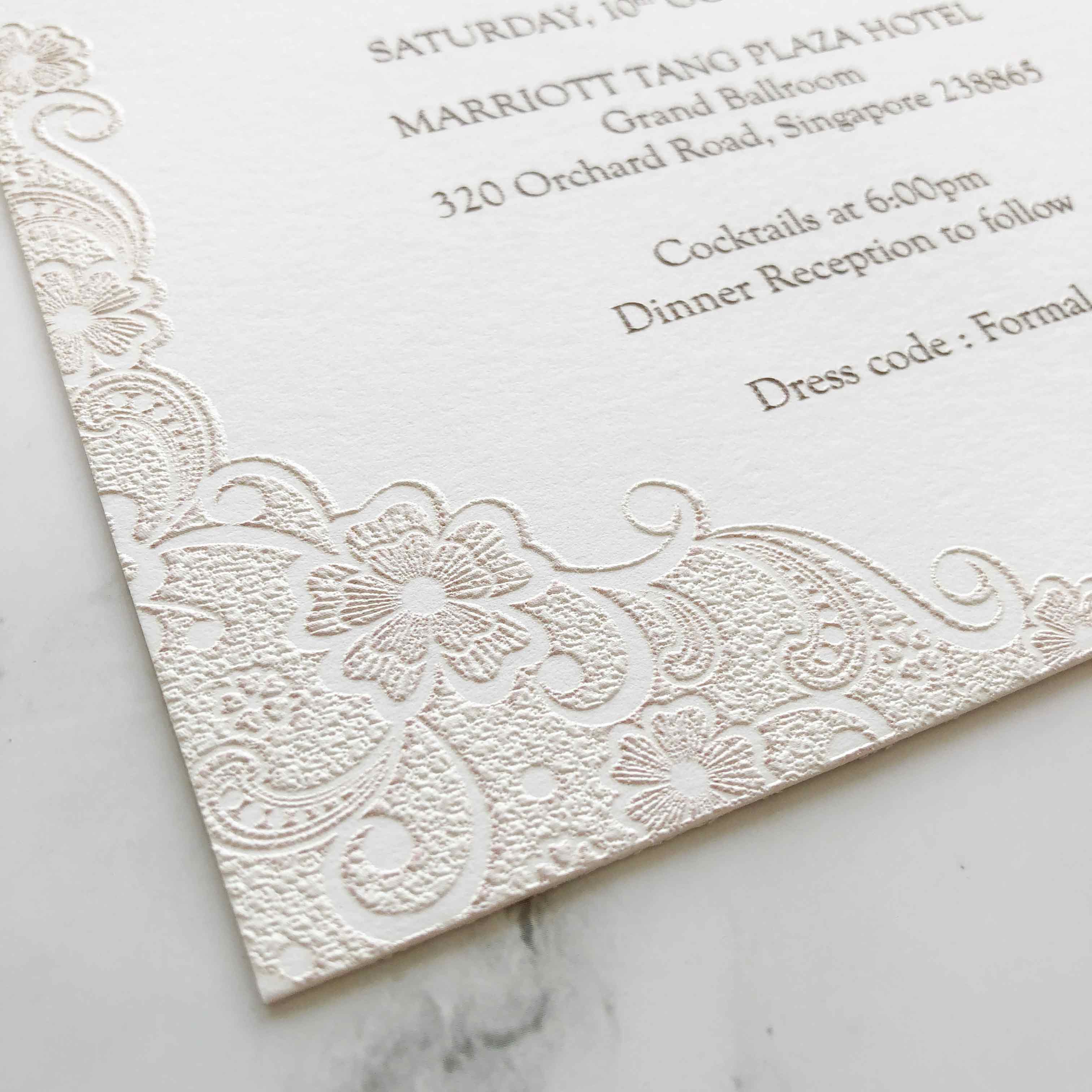 Raised Print Wedding Invitation