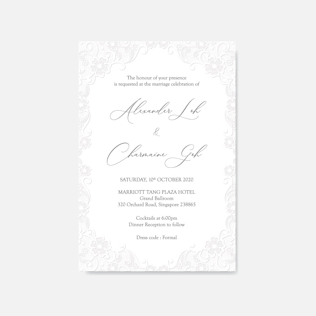 Raised Print Wedding Invitation