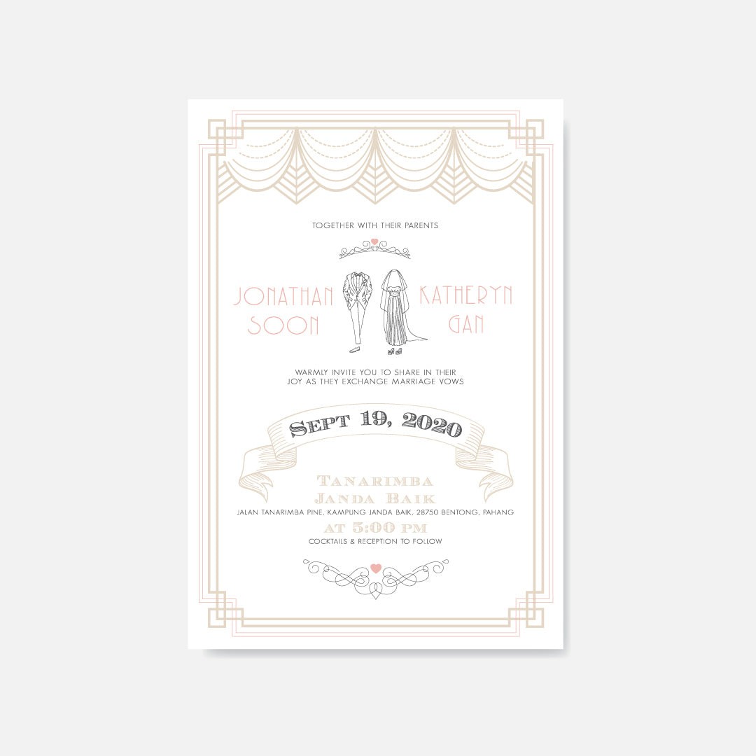 Raised Print Wedding Invitation