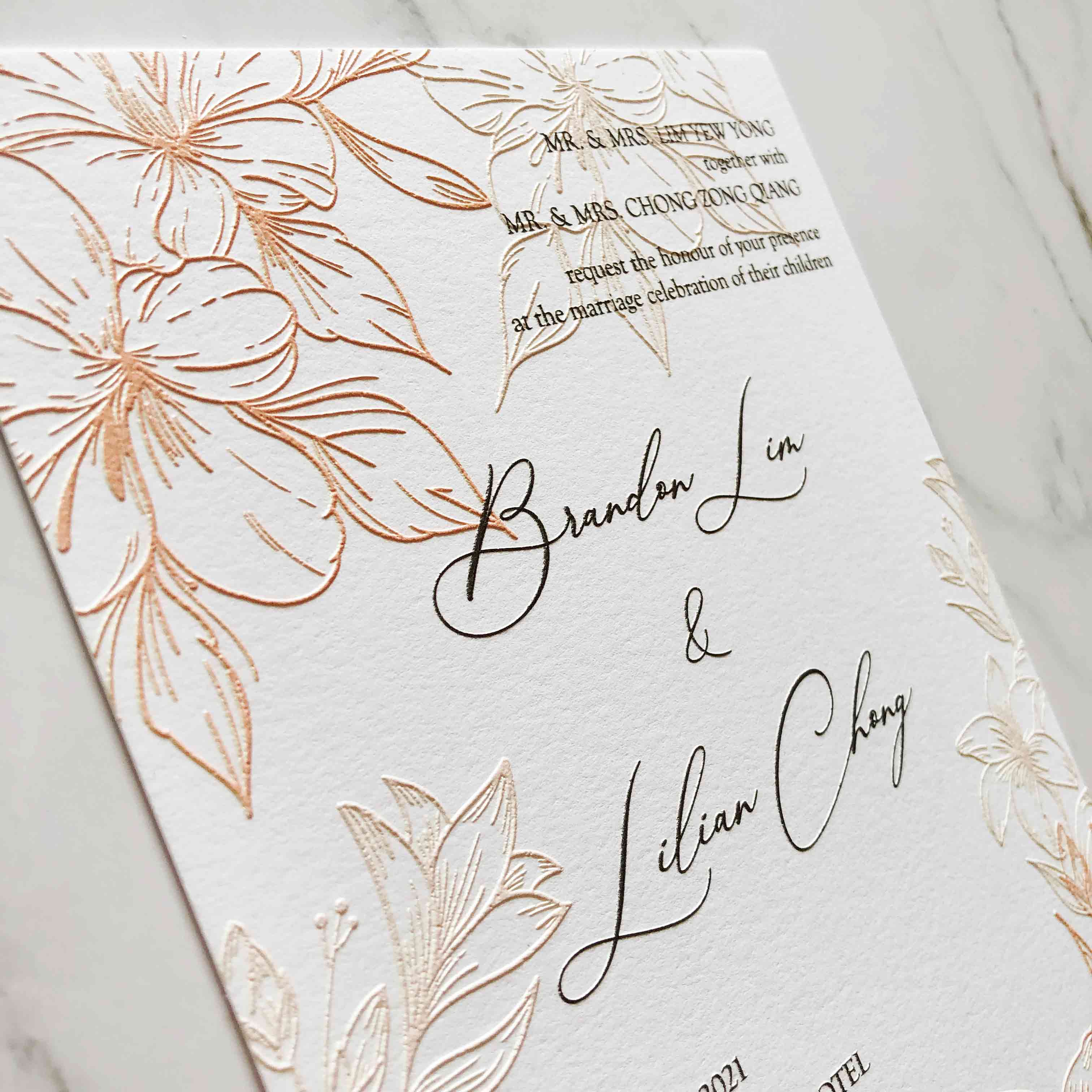 Raised Print Wedding Invitation