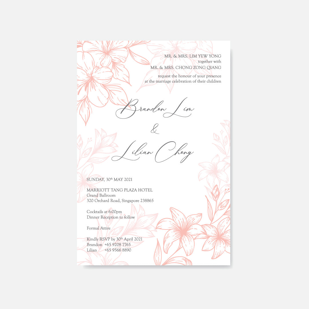 Raised Print Wedding Invitation