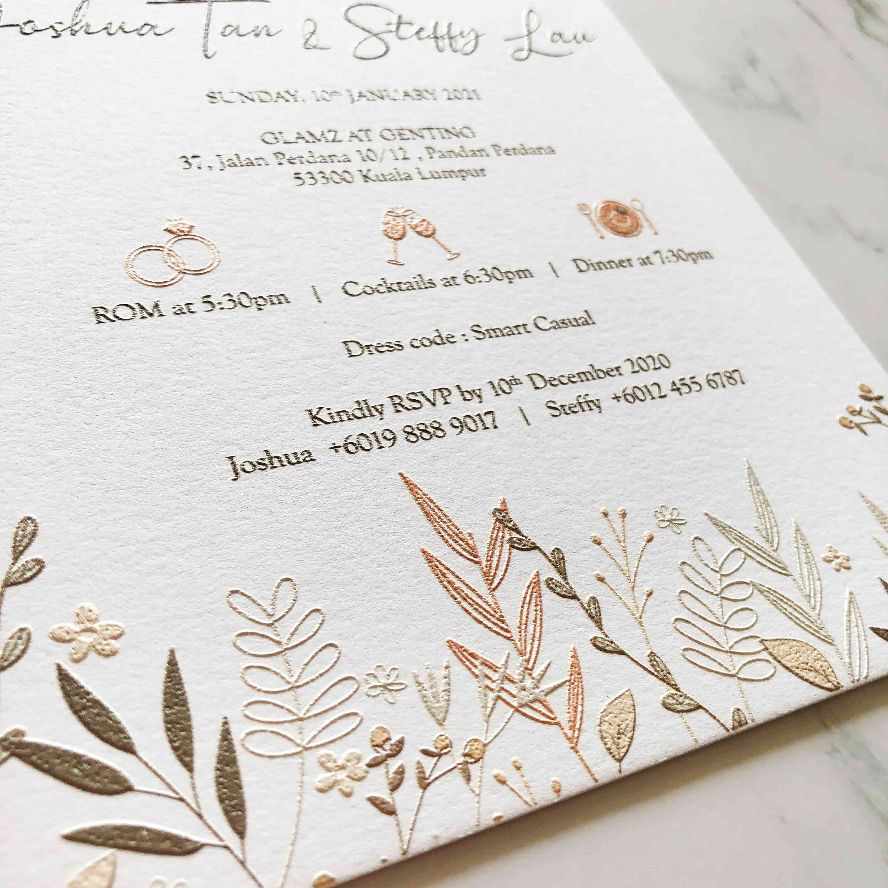 Raised Print Wedding Invitation