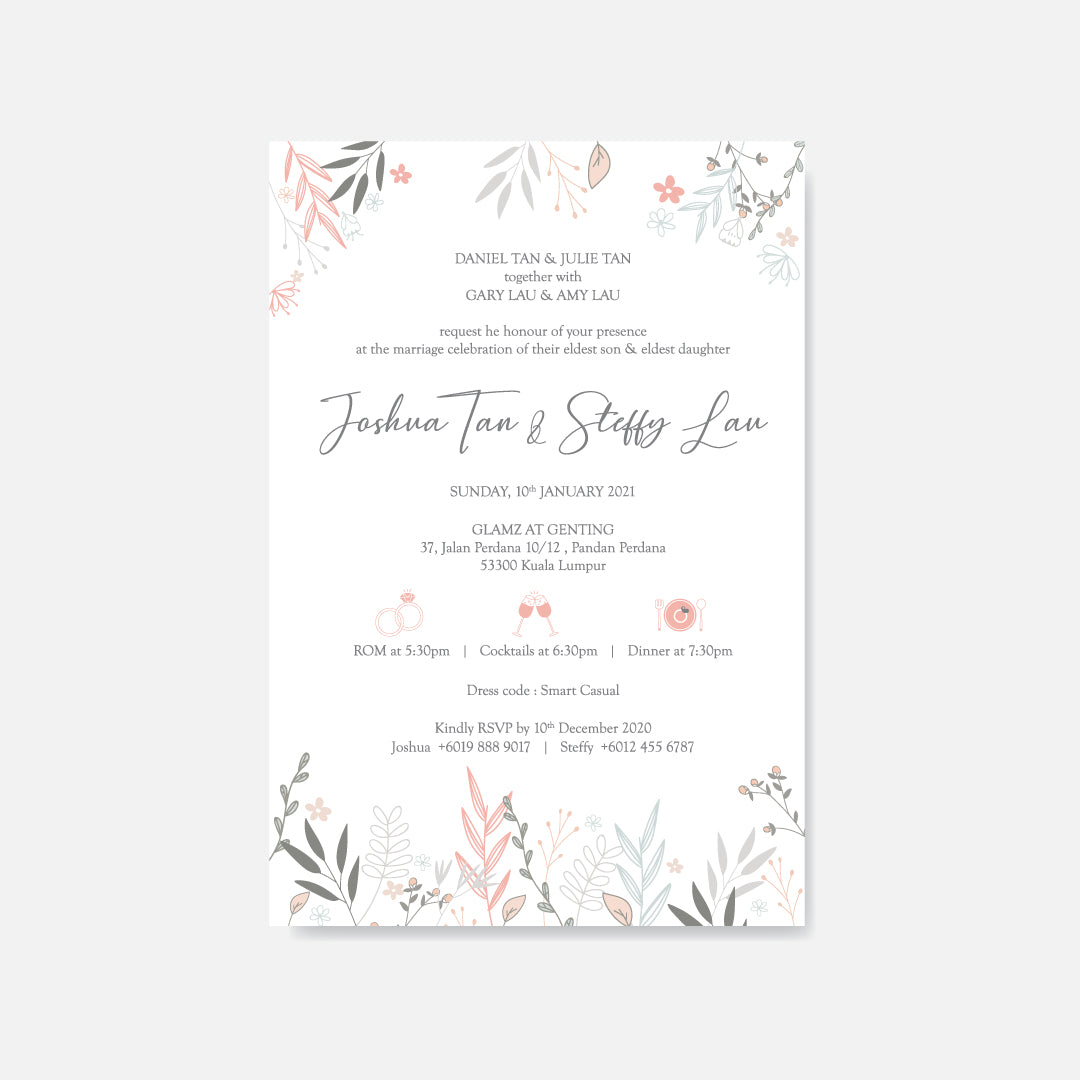 Raised Print Wedding Invitation