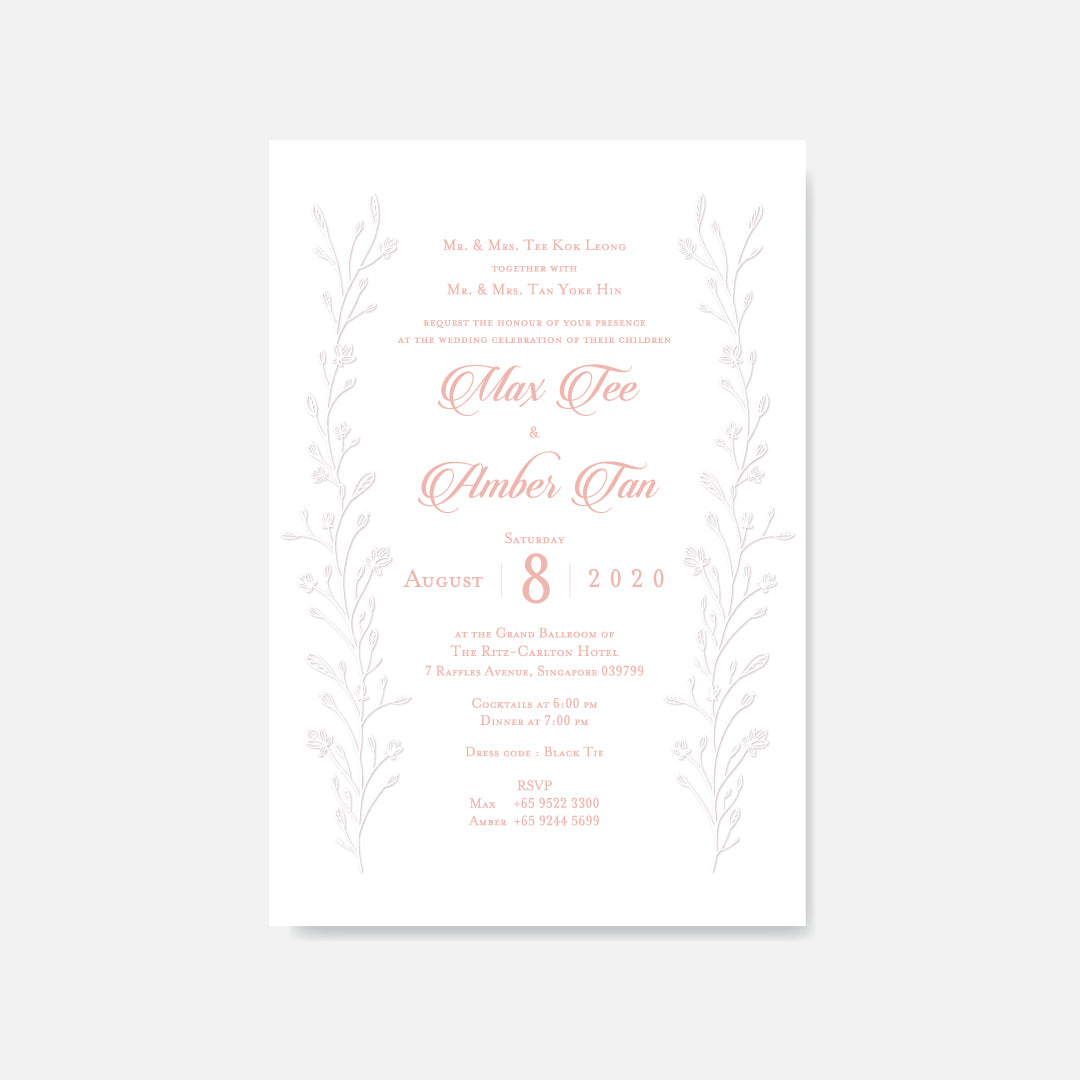 Raised Print Wedding Invitation