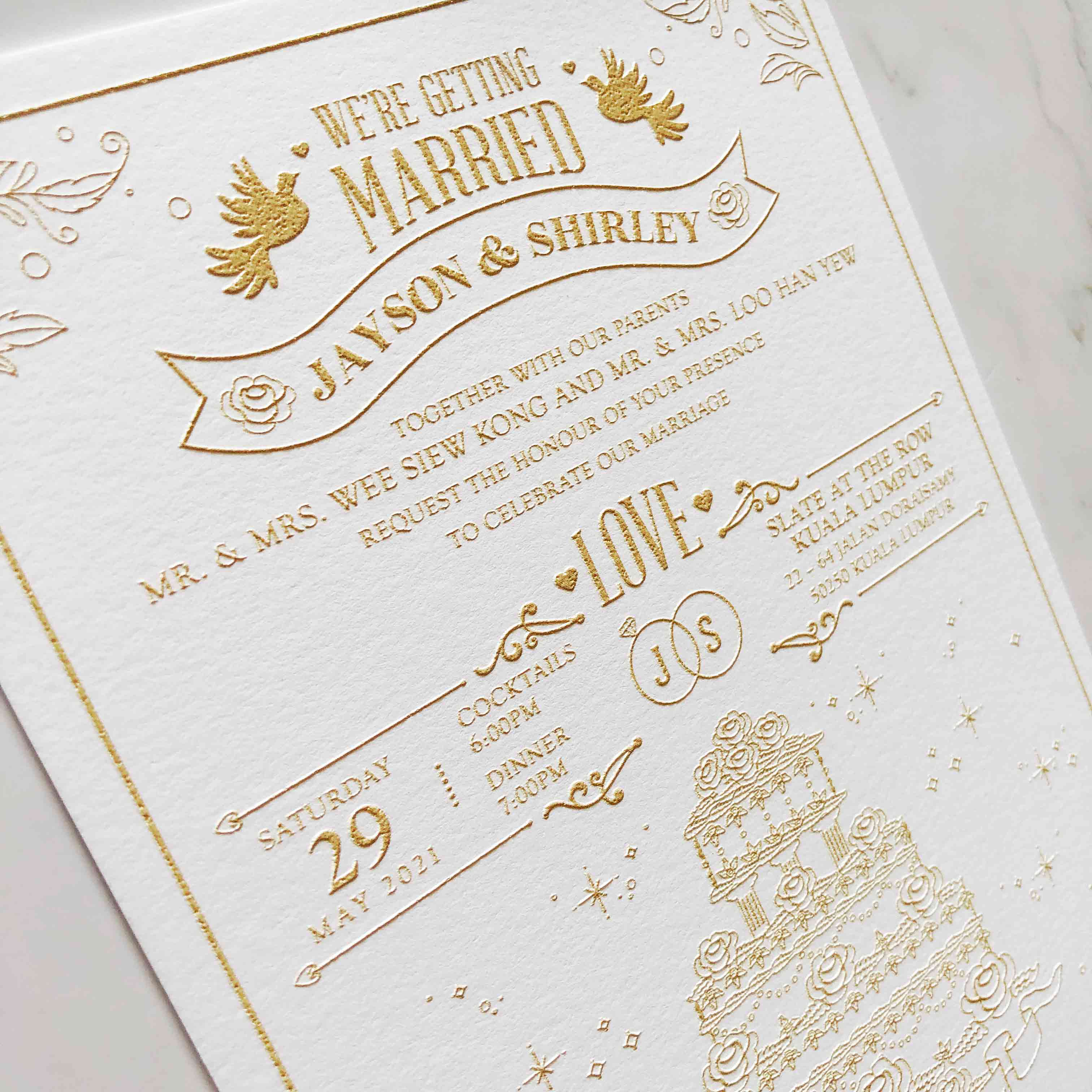 Raised Print Wedding Invitation