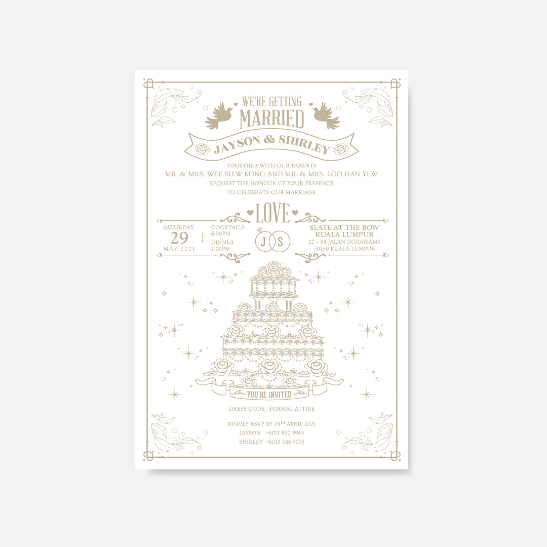 Raised Print Wedding Invitation