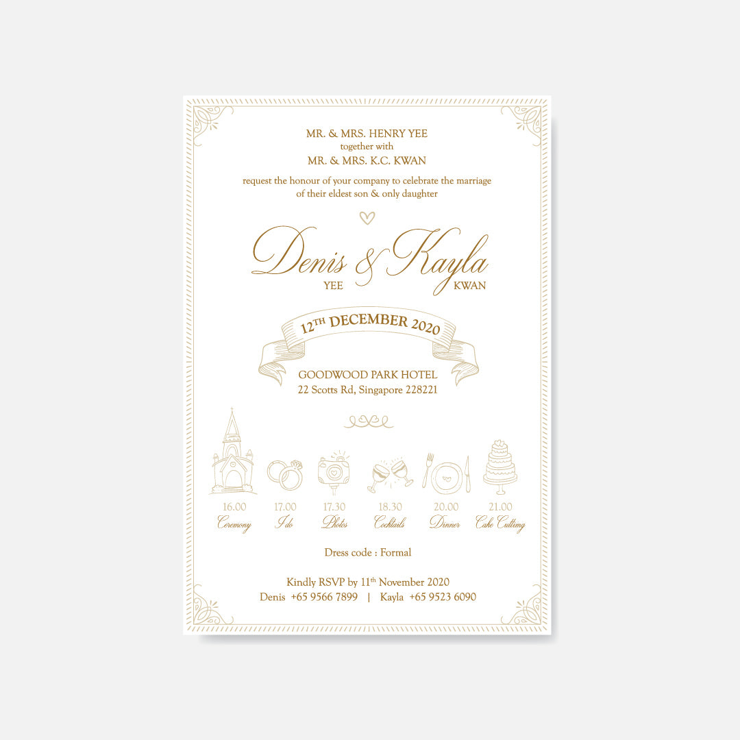 Raised Print Wedding Invitation