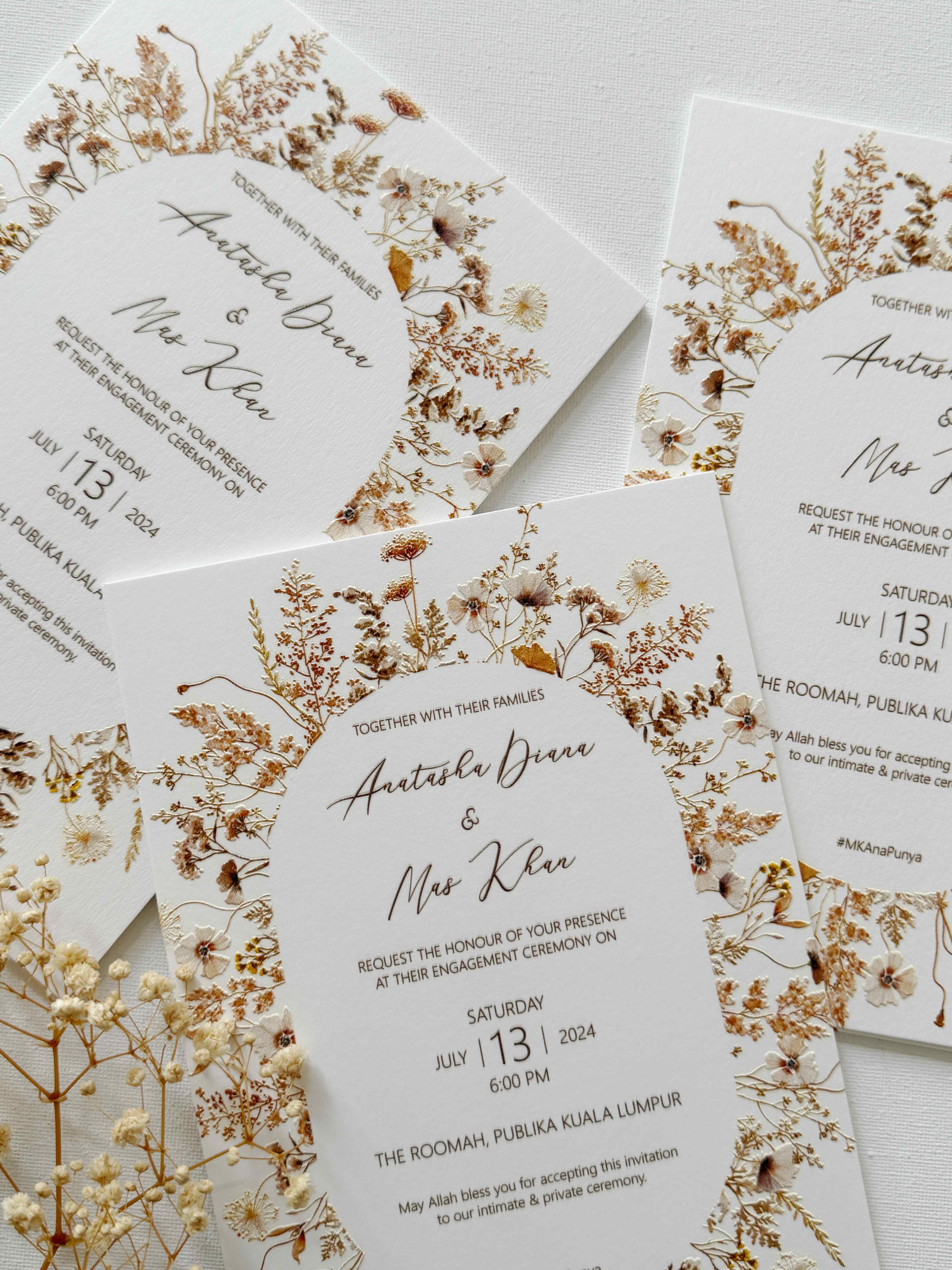 Raised Print Wedding Invitation