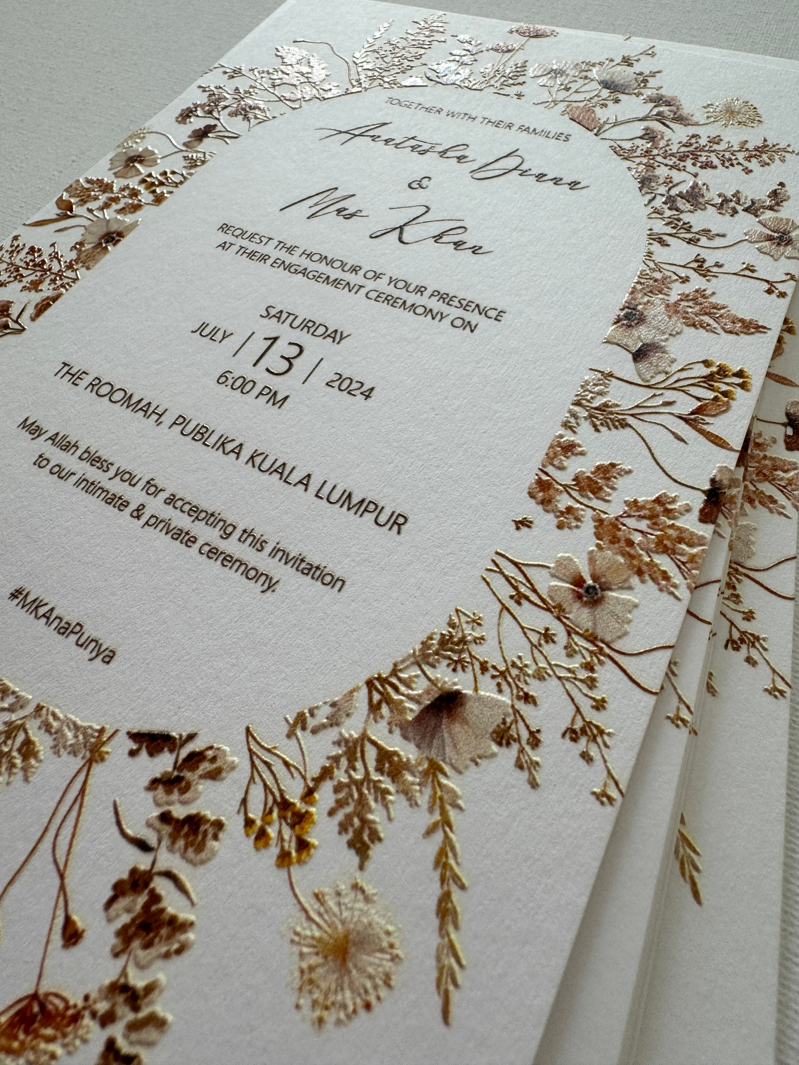 Raised Print Wedding Invitation