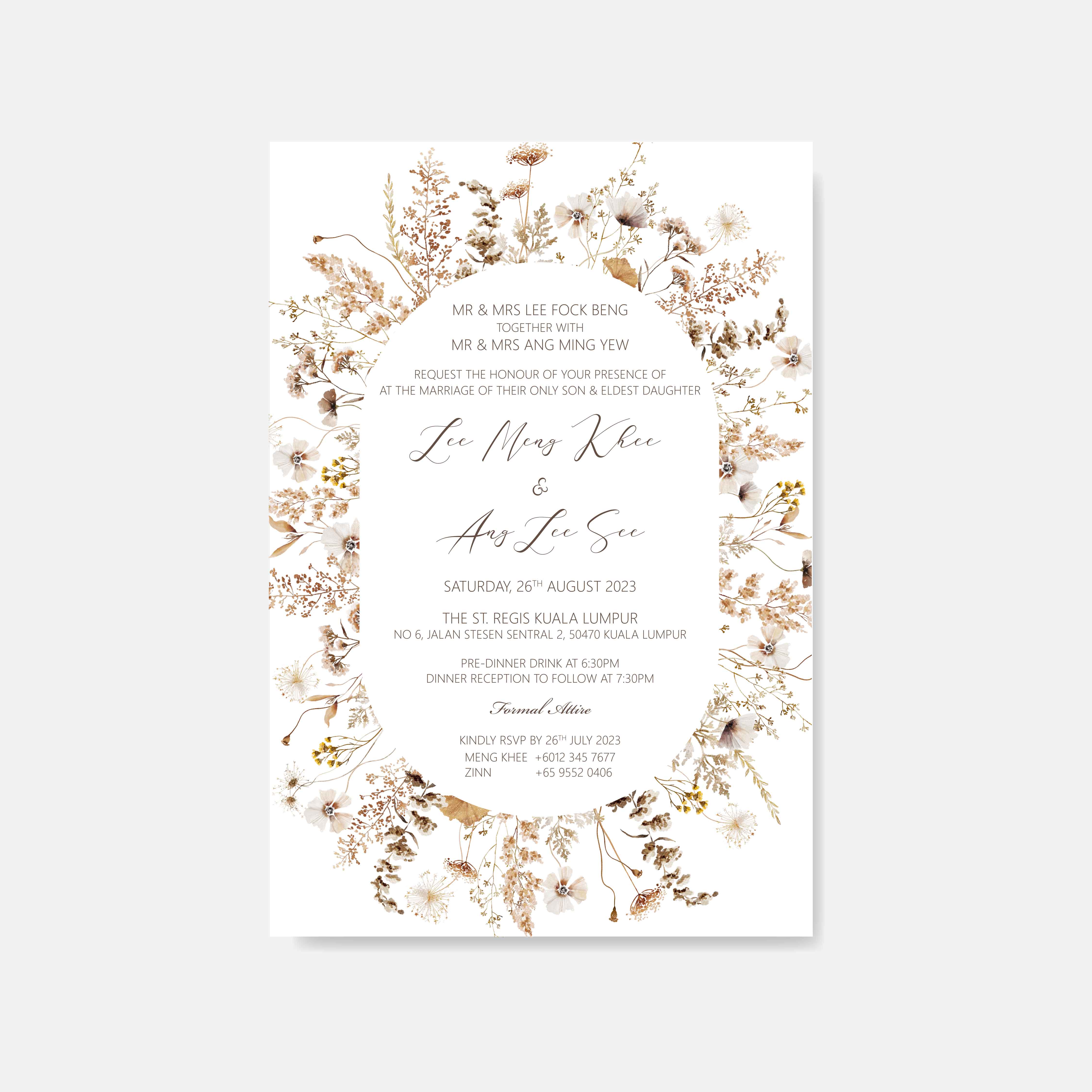 Raised Print Wedding Invitation