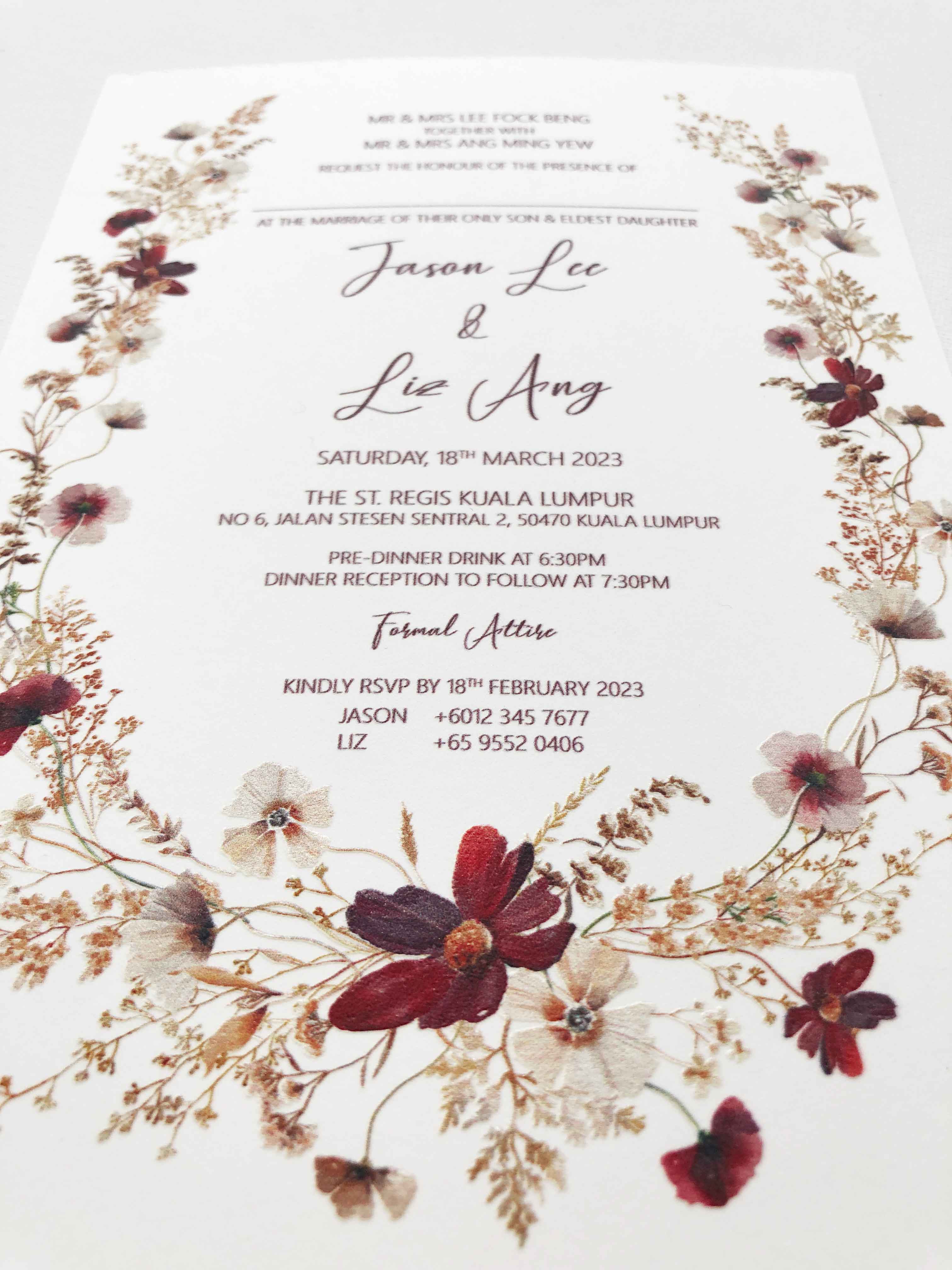 Raised Print Wedding Invitation