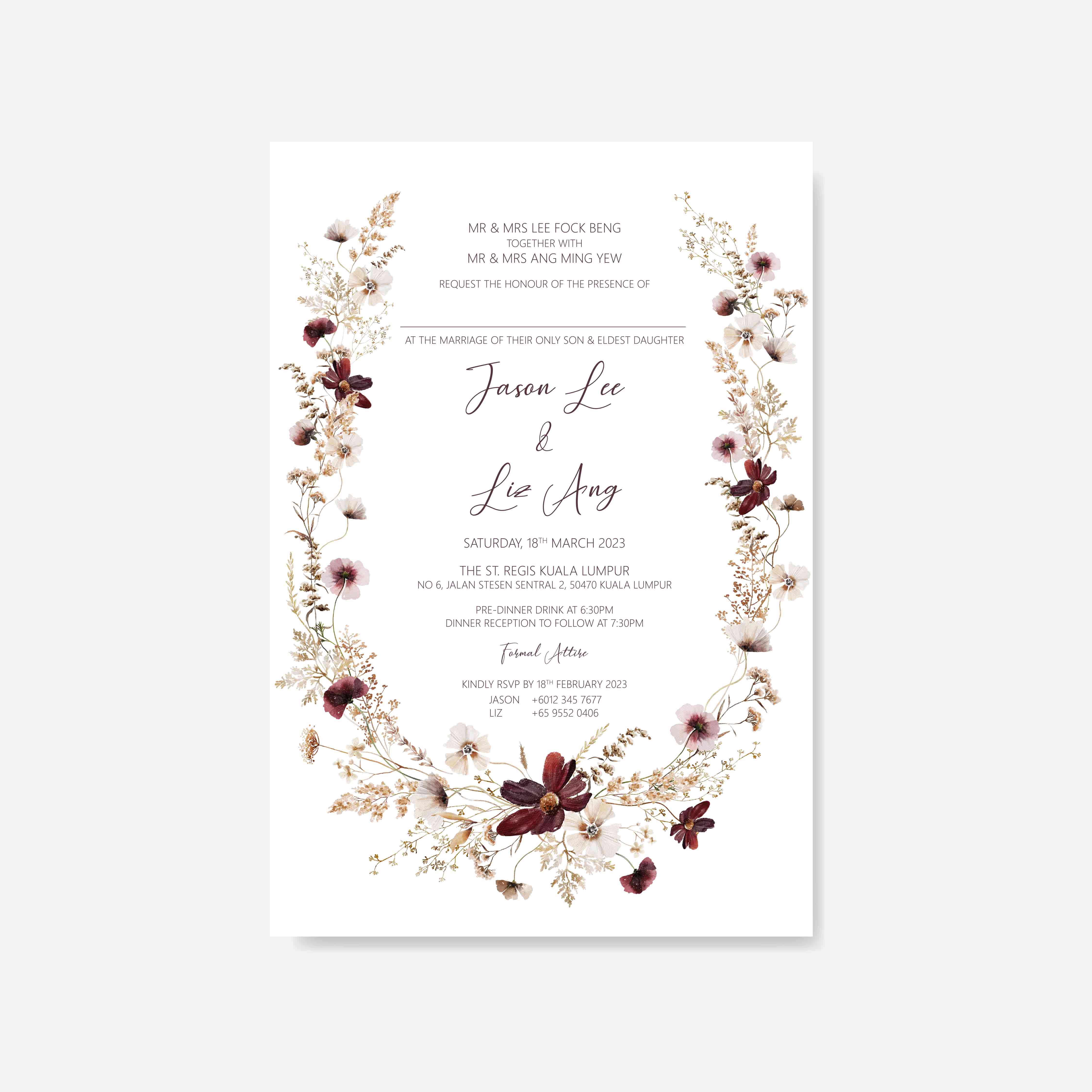 Raised Print Wedding Invitation