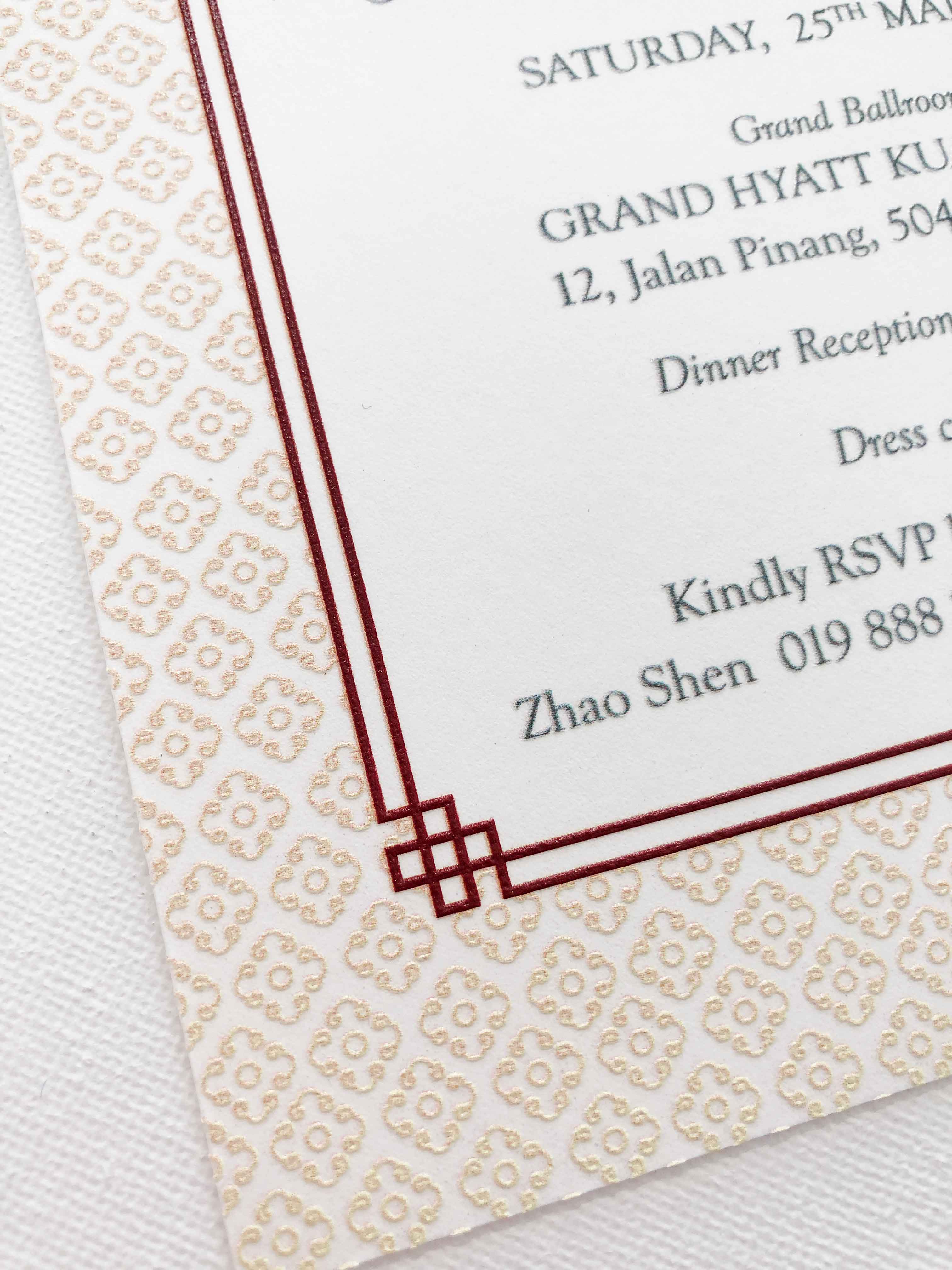 Raised Print Wedding Invitation