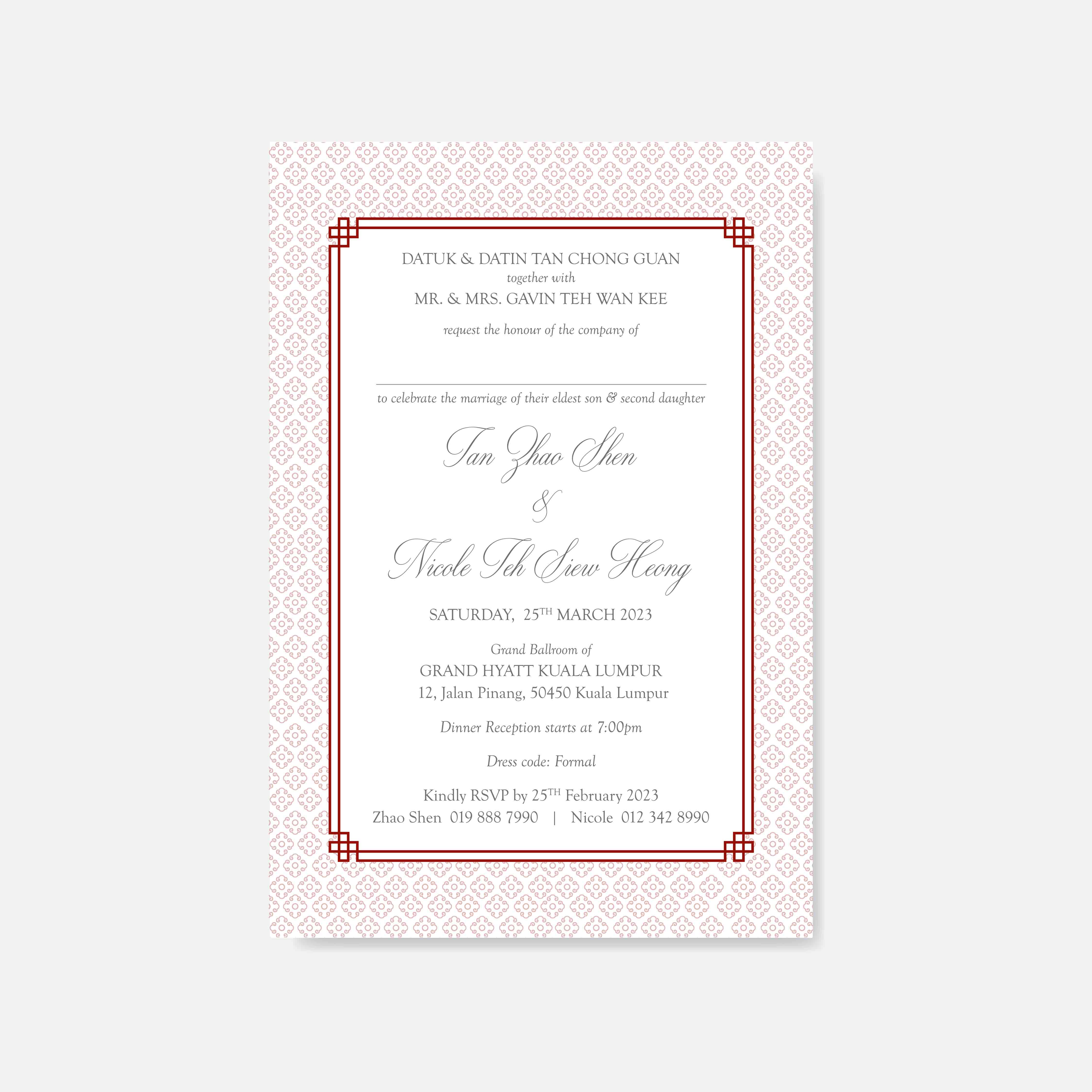 Raised Print Wedding Invitation