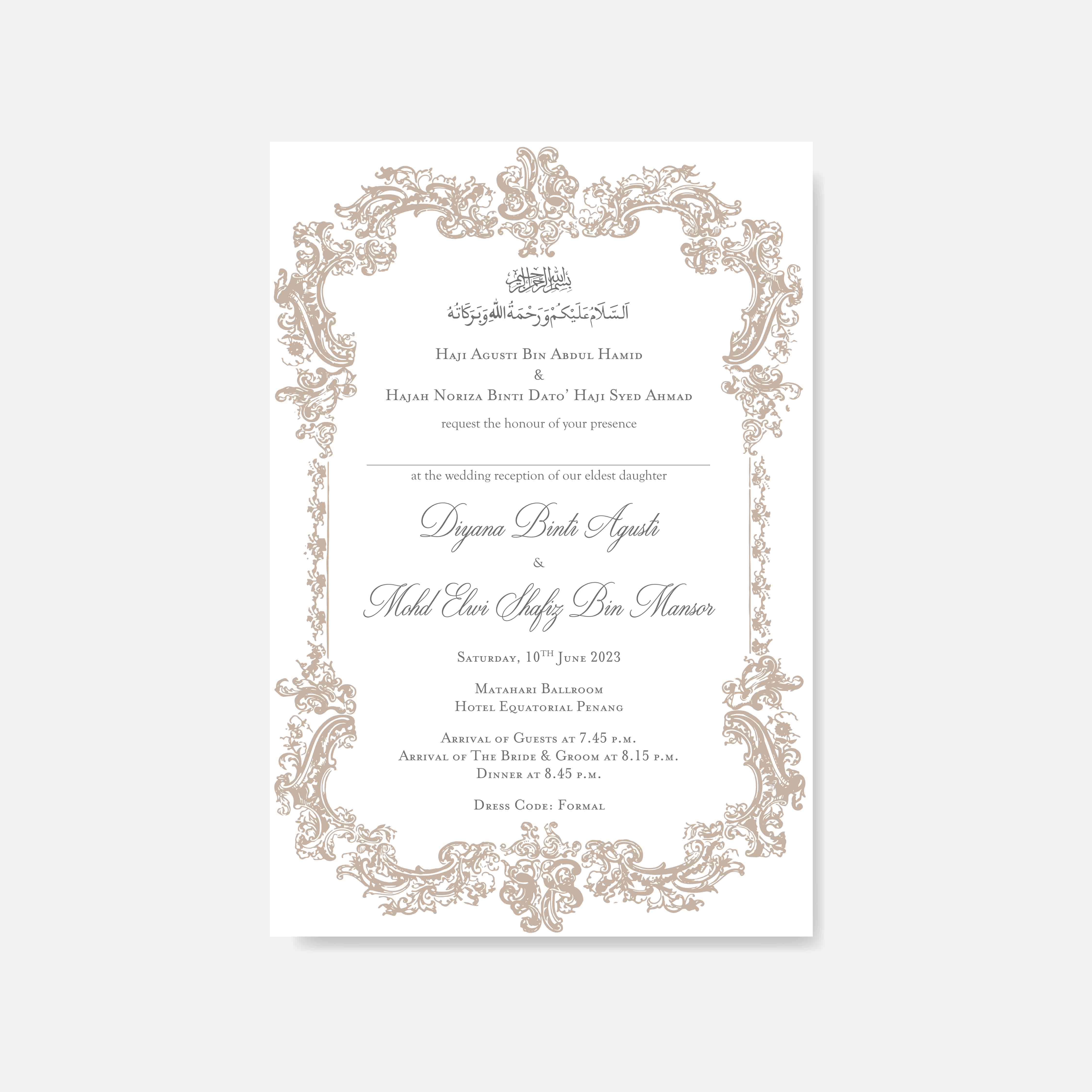 Raised Print Wedding Invitation