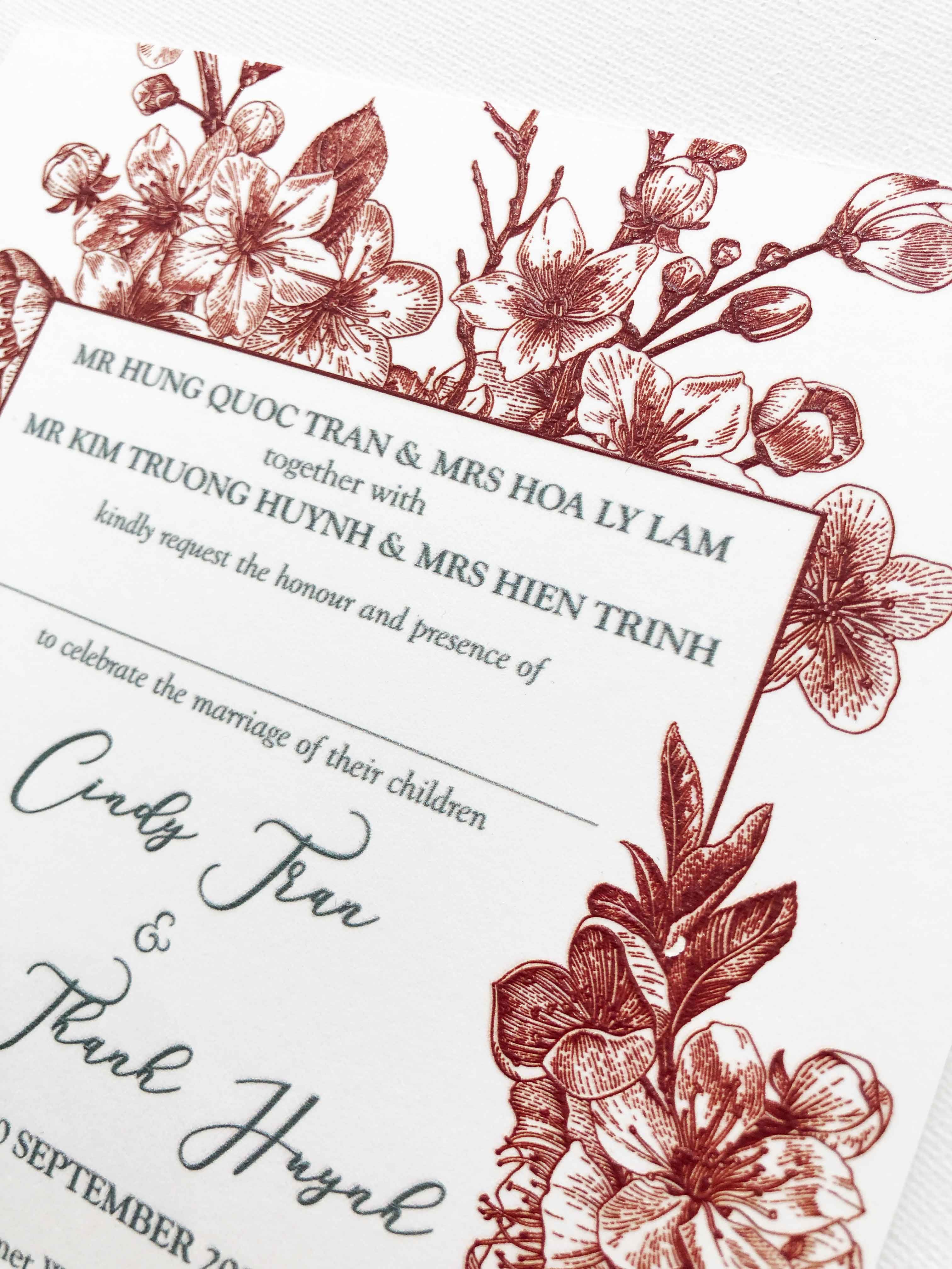 Raised Print Wedding Invitation