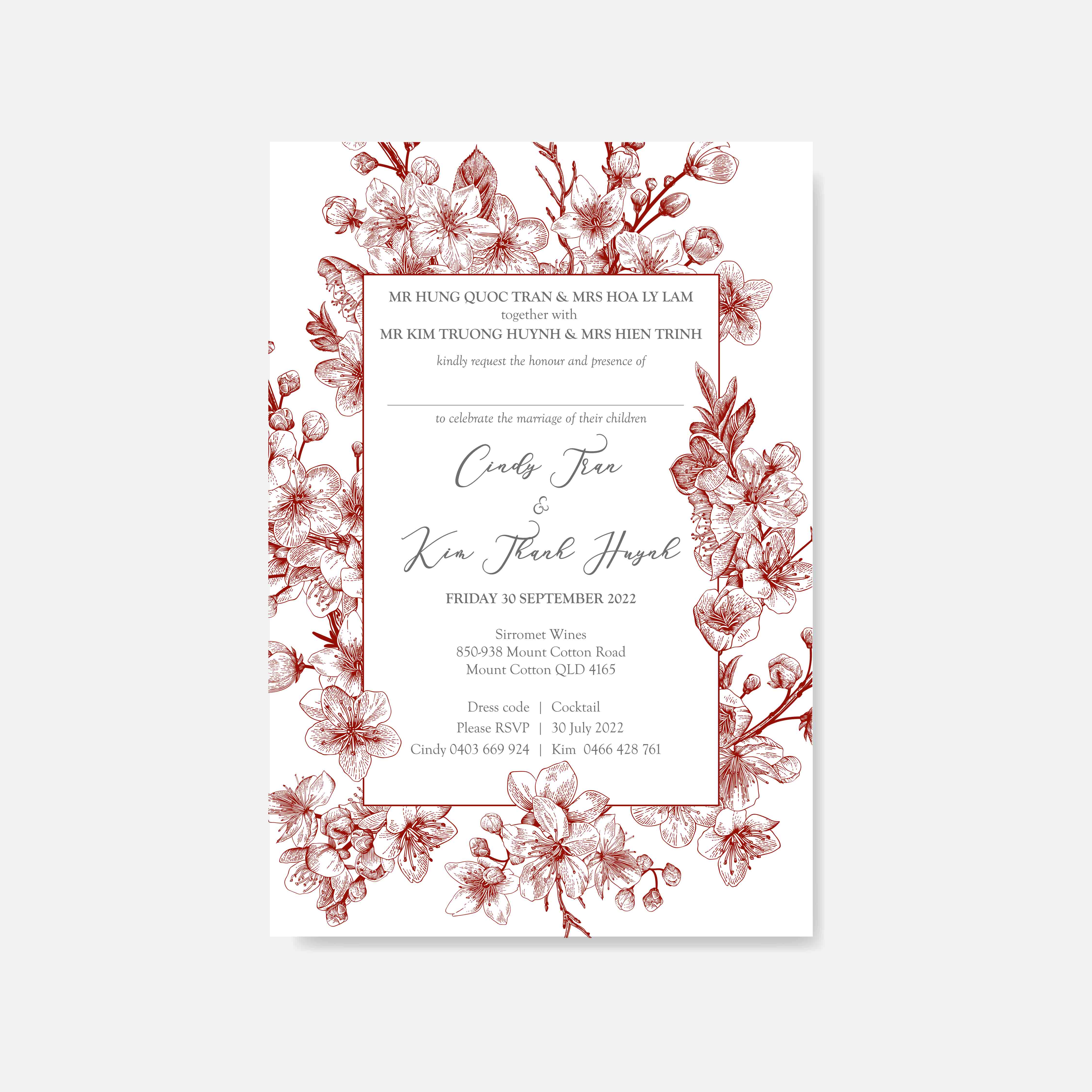 Raised Print Wedding Invitation