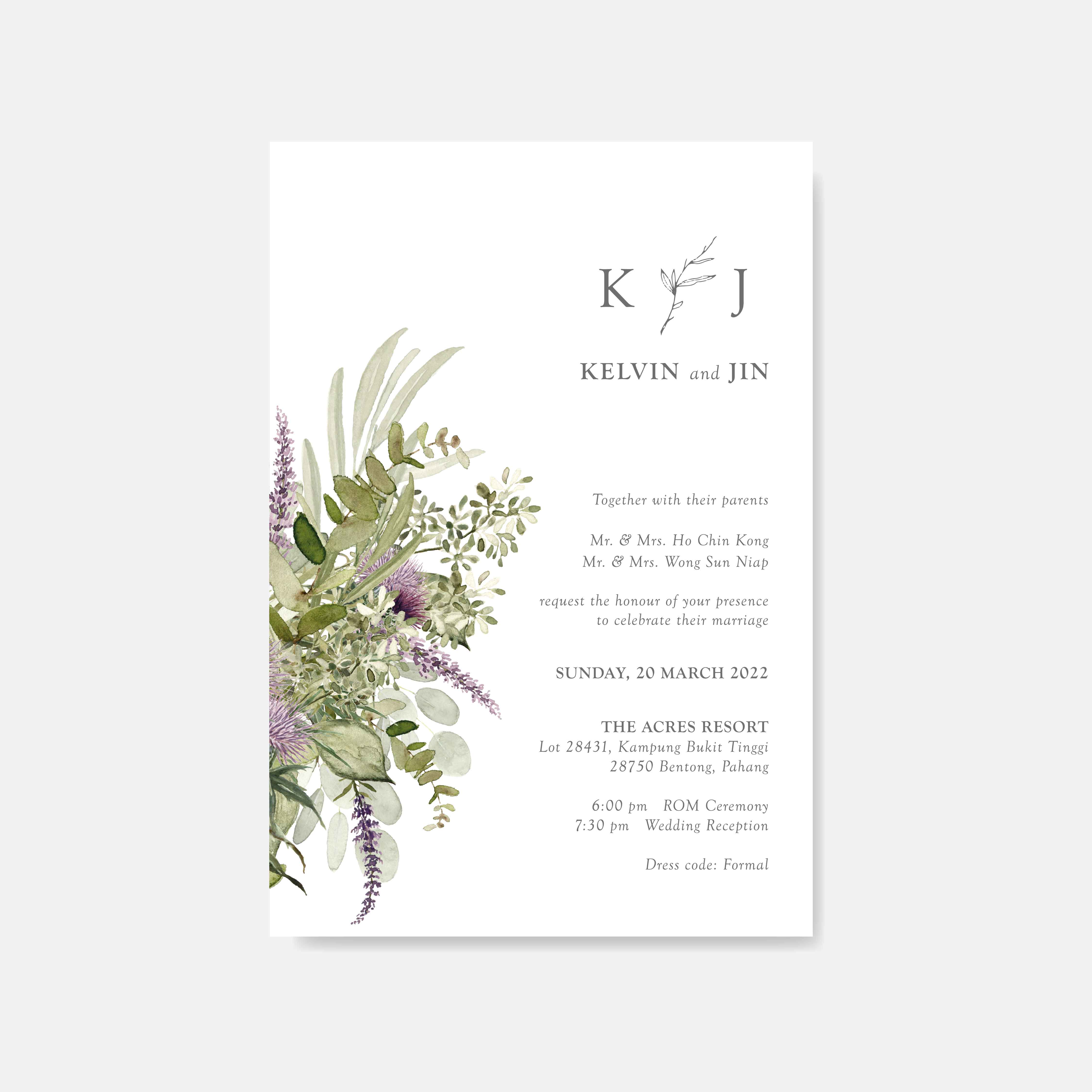 Raised Print Wedding Invitation