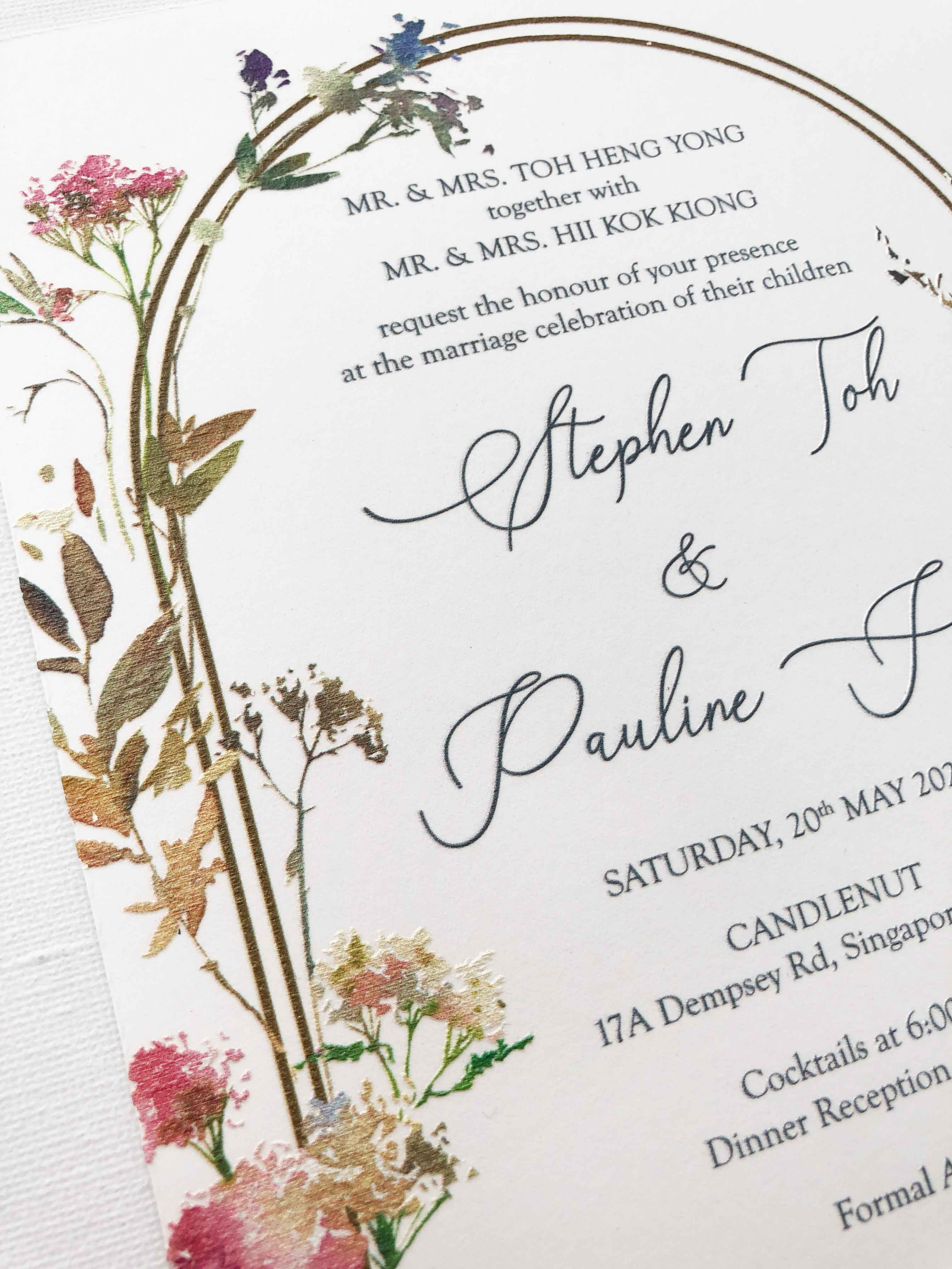 Raised Print Wedding Invitation